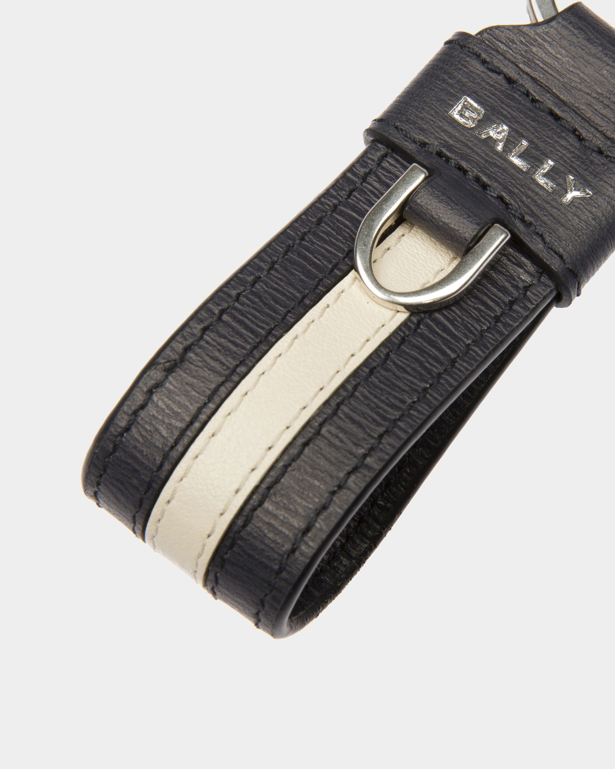 Portachiavi Ribbon In Pelle Blu Scuro - Uomo - Bally - 03