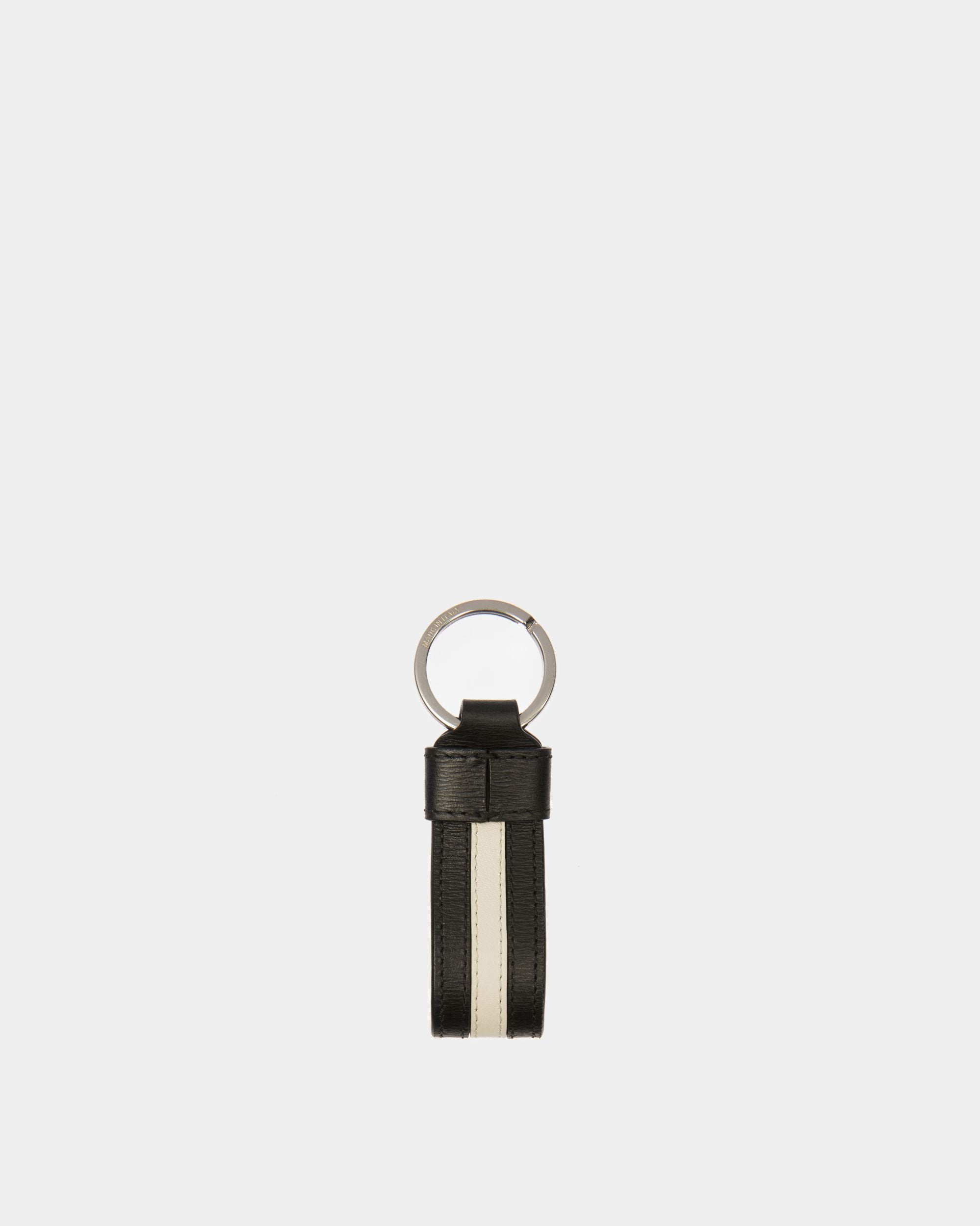 Ribbon Key Holder In Black Leather - Men's - Bally - 02