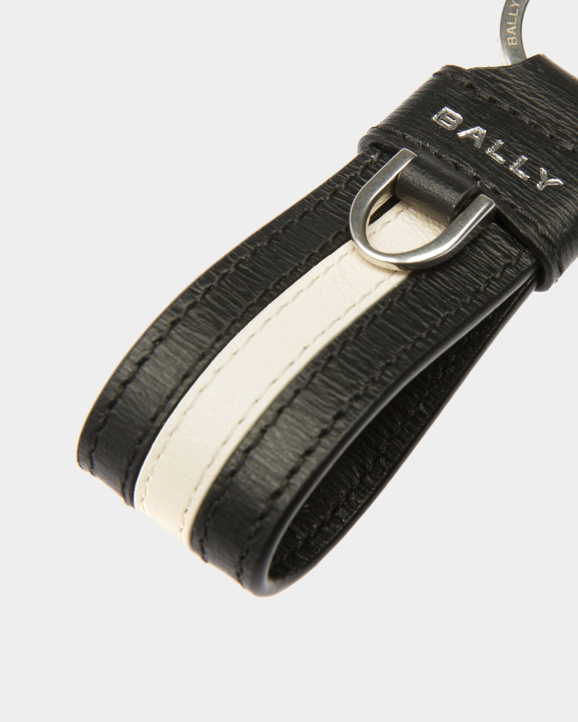 Ribbon Key Holder In Black Leather - Men's - Bally - 03