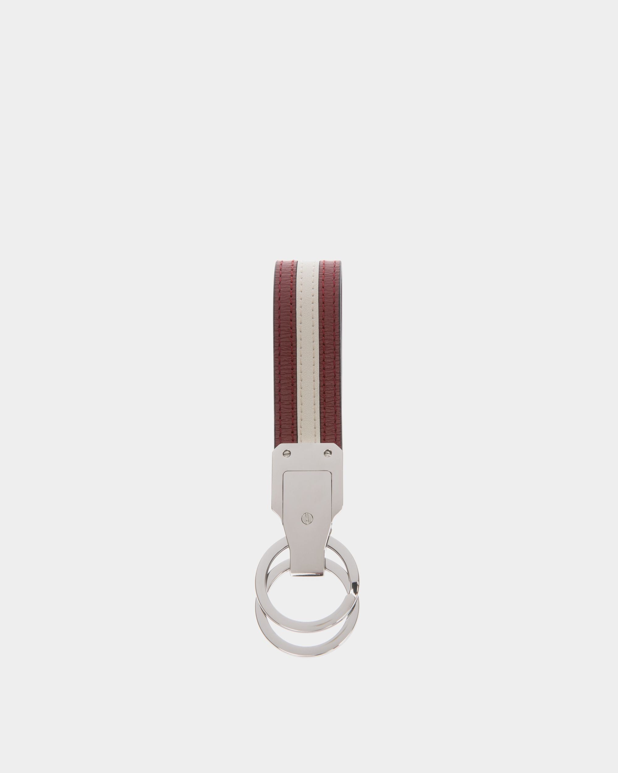 Ribbon Keyring in Red Leather - Men's - Bally - 02