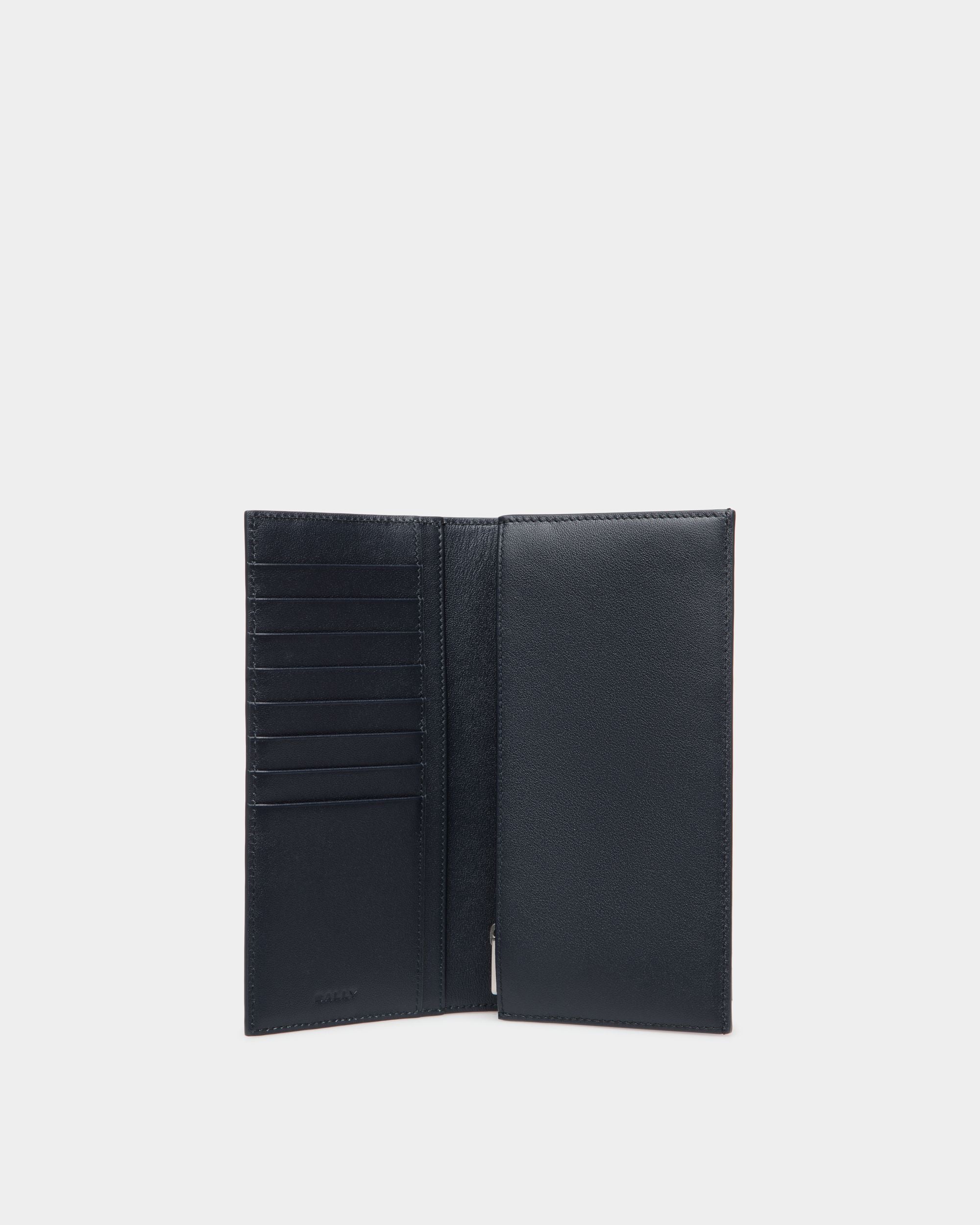 Mythos Continental Wallet in Navy Blue Recycled Leather - Men's - Bally - 03
