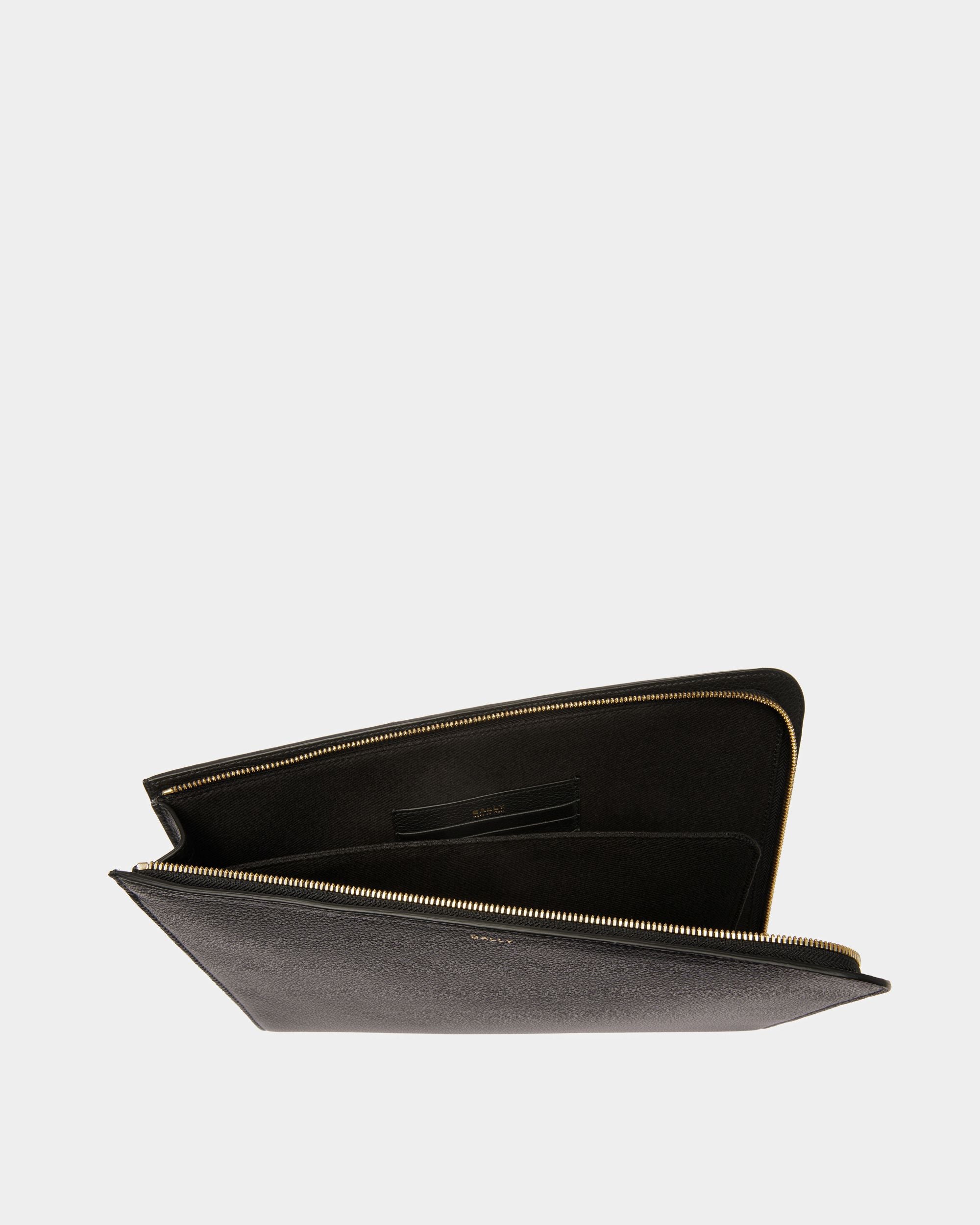Tech Laptop-Tasche | Laptop-Tasche für Herren | Schwarzes Leder | Bally | Still Life Offen / Innen
