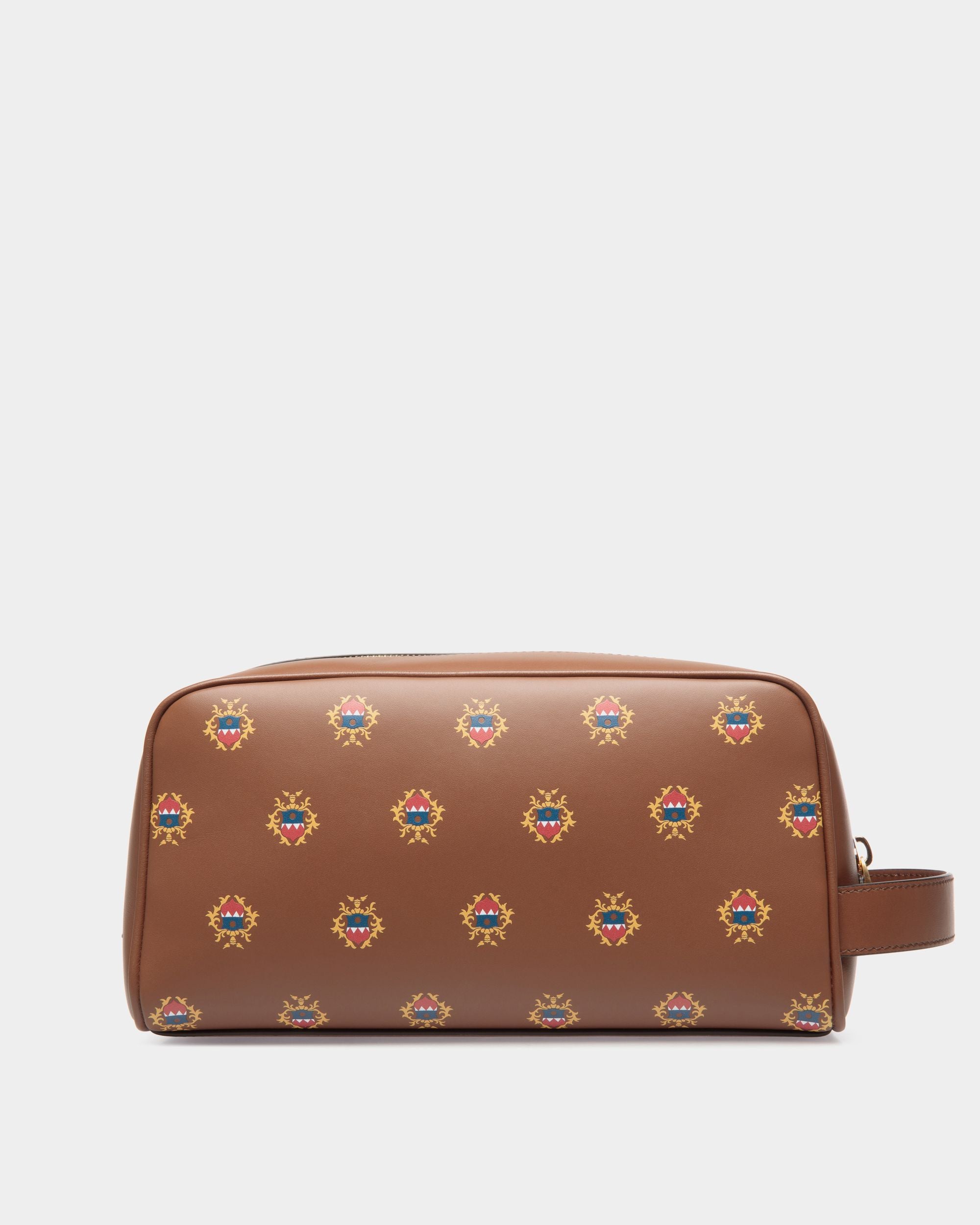 Beauty Case Easy Bally In Pelle Marrone Con Stemma Bally Crest Stampato - Uomo - Bally - 02