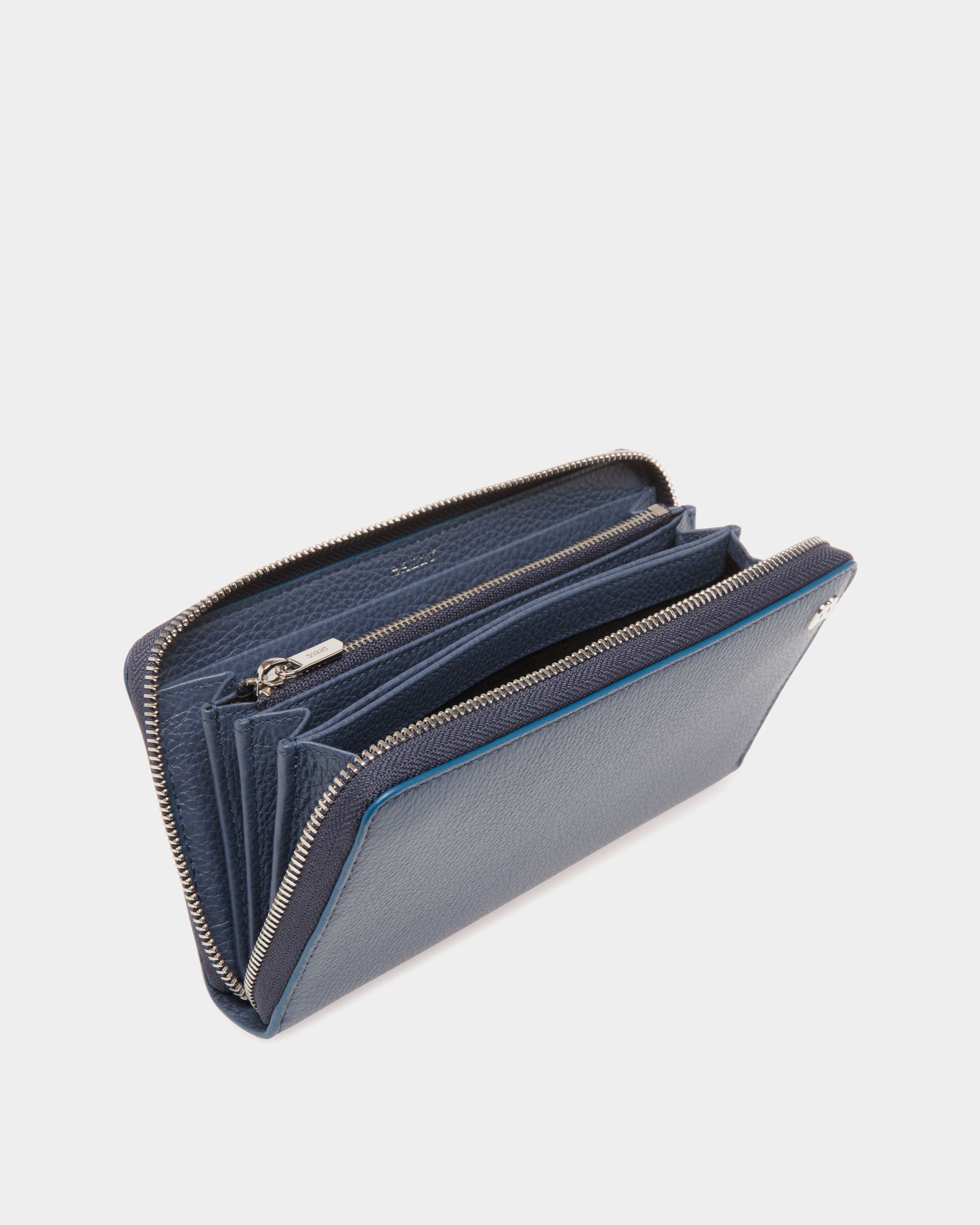 Travel Wallet In Blue Leather - Men's - Bally - 03