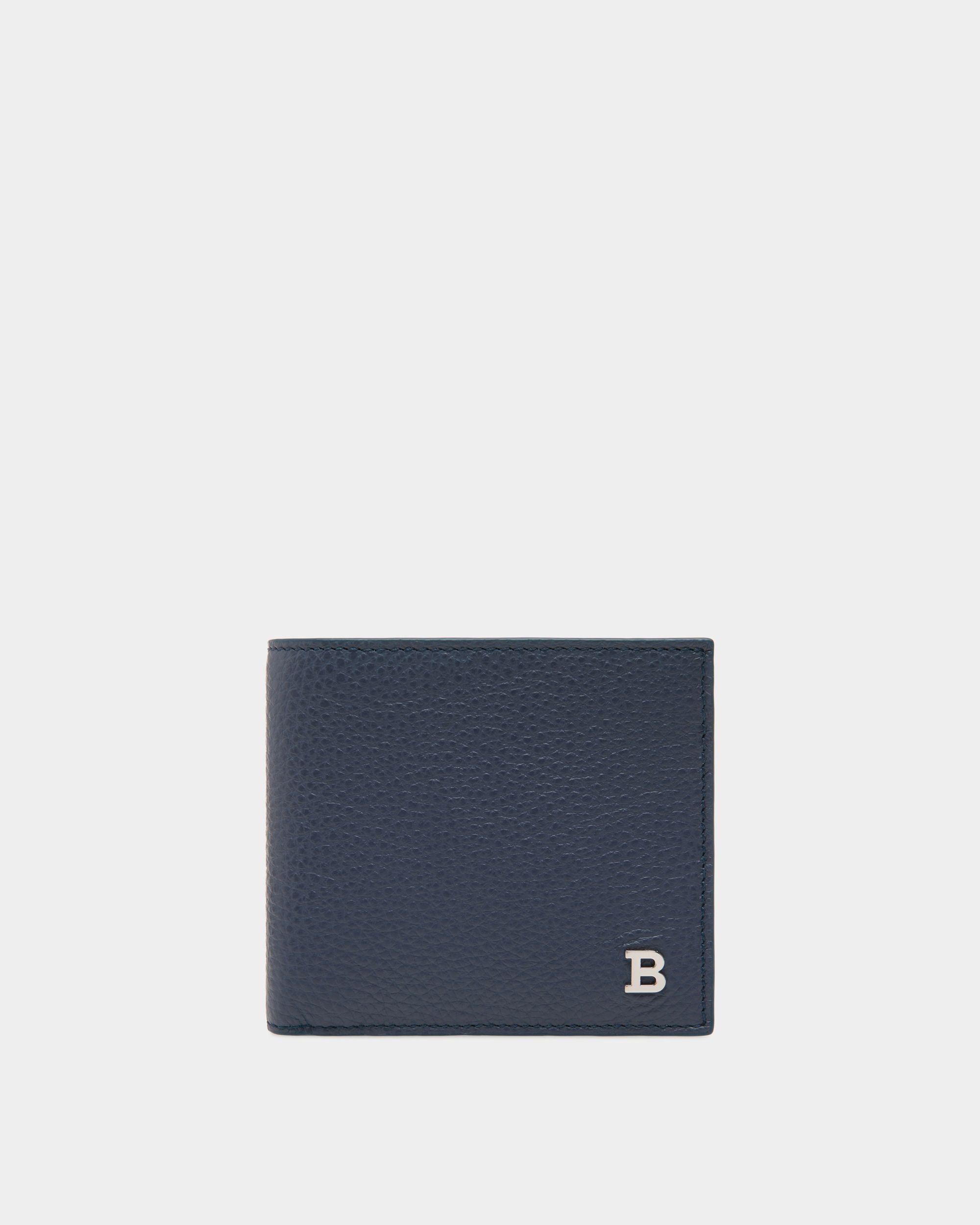 Coin Wallet In Blue Leather - Men's - Bally - 01