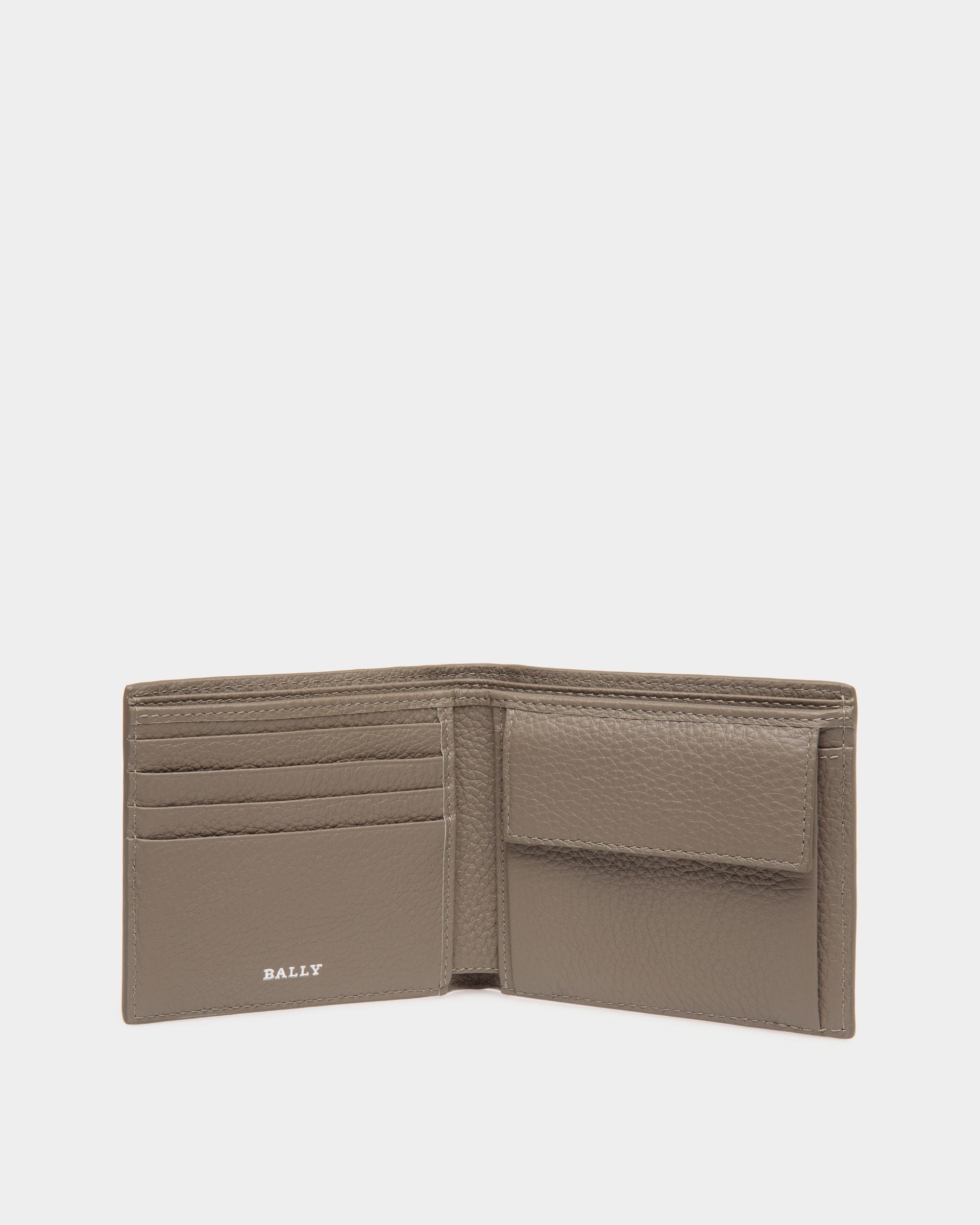 Coin Wallet In Grey Leather - Homme - Bally - 03