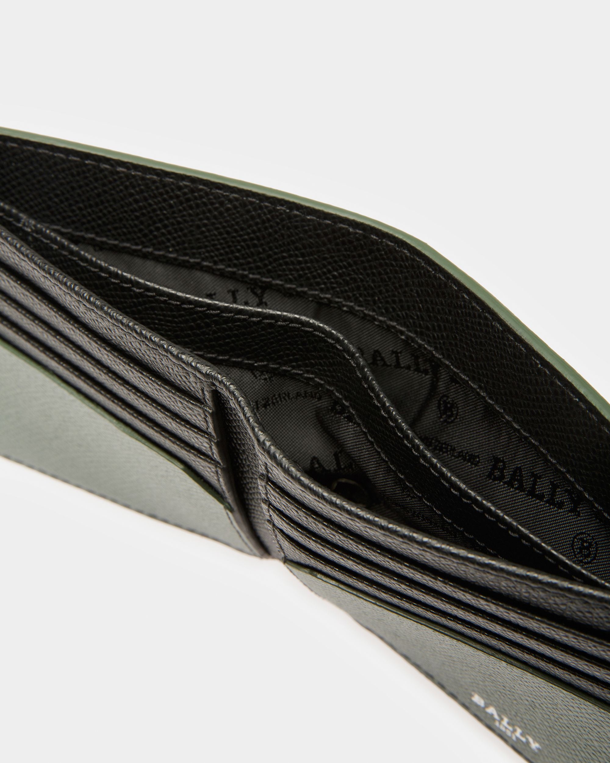 Bollen Portefeuille En Cuir Sauge Et Noir - Homme - Bally - 04