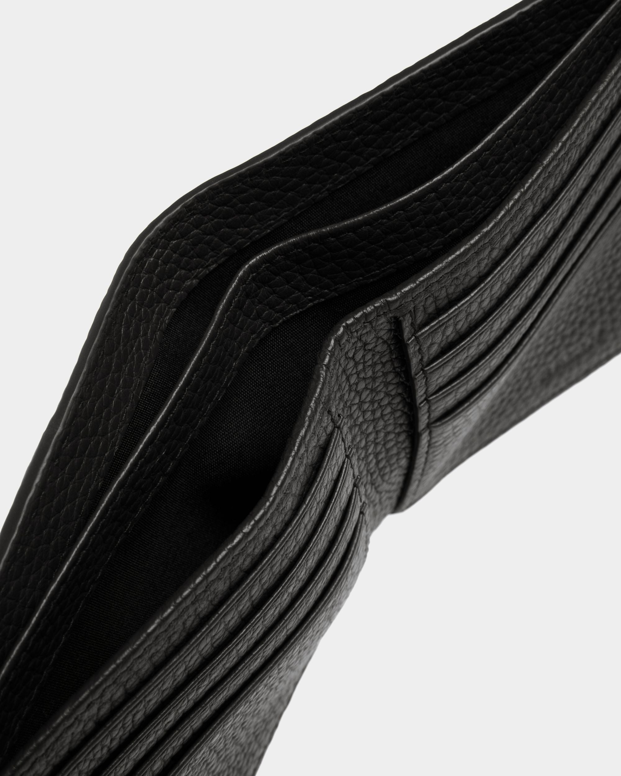 Portefeuille À Deux Volets Ribbon En Cuir Grainé Noir - Homme - Bally - 04