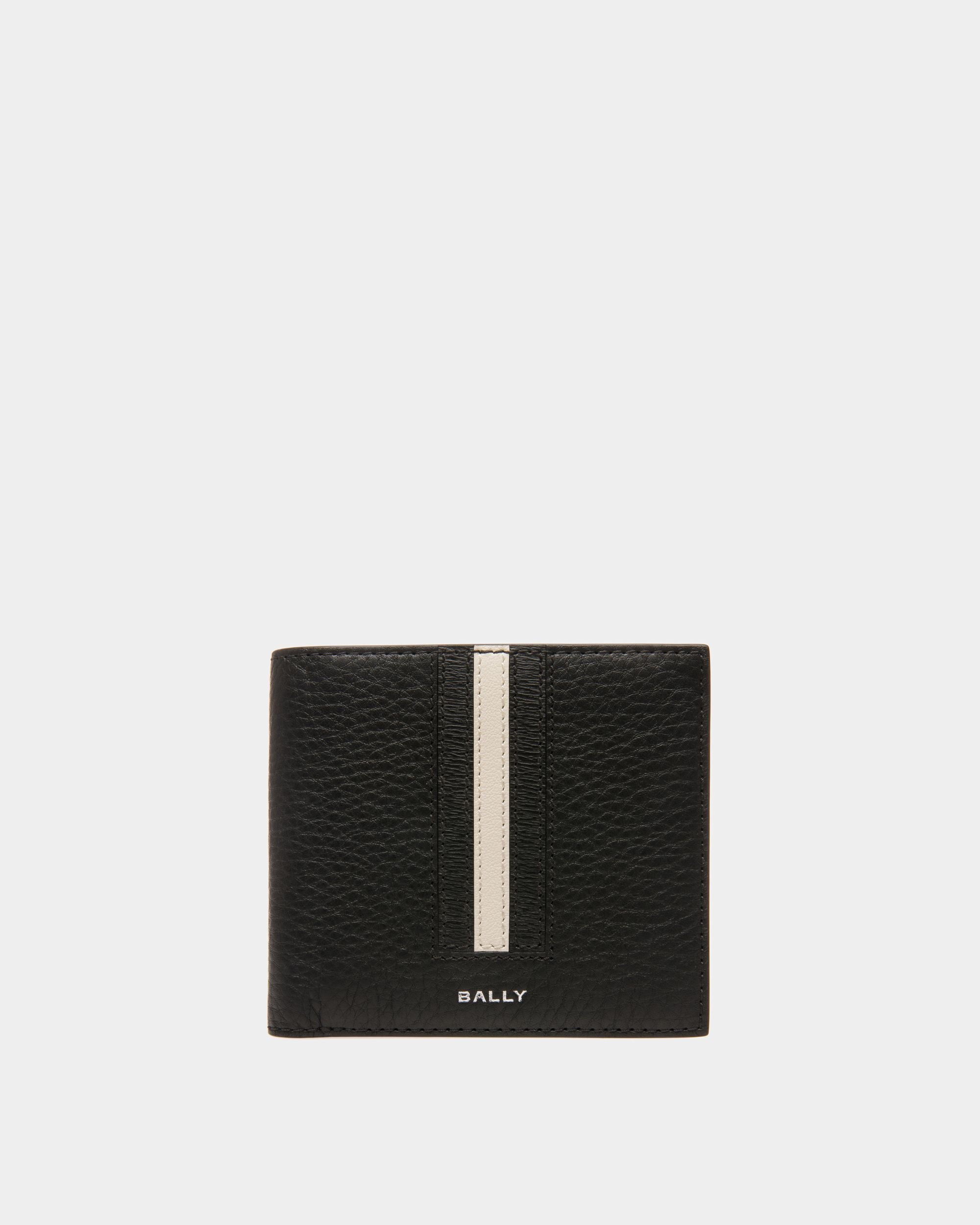 Ribbon ID Coin Wallet In Black Leather - Men's - Bally - 01
