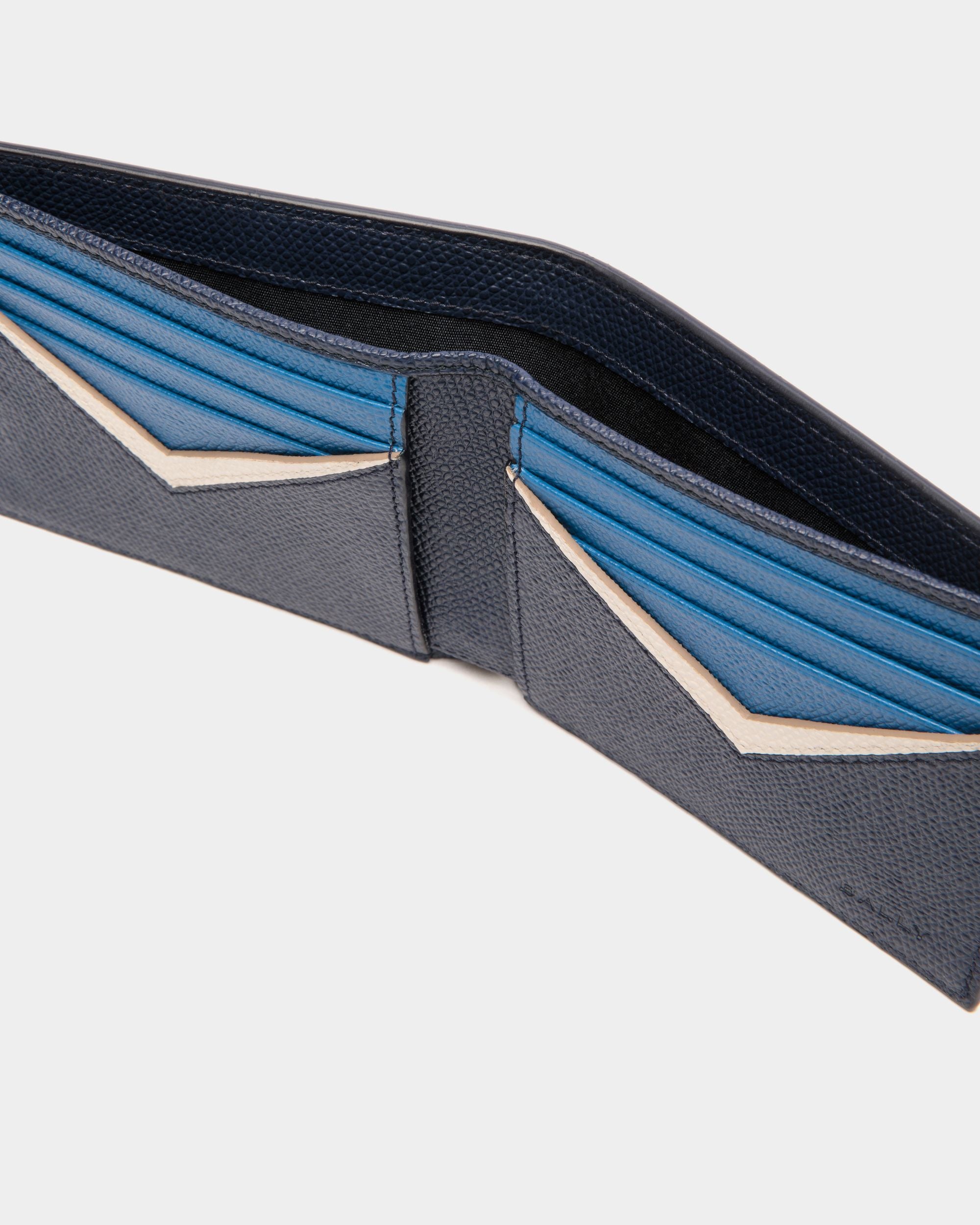 Portafoglio Flag In Pelle Blu - Uomo - Bally - 04