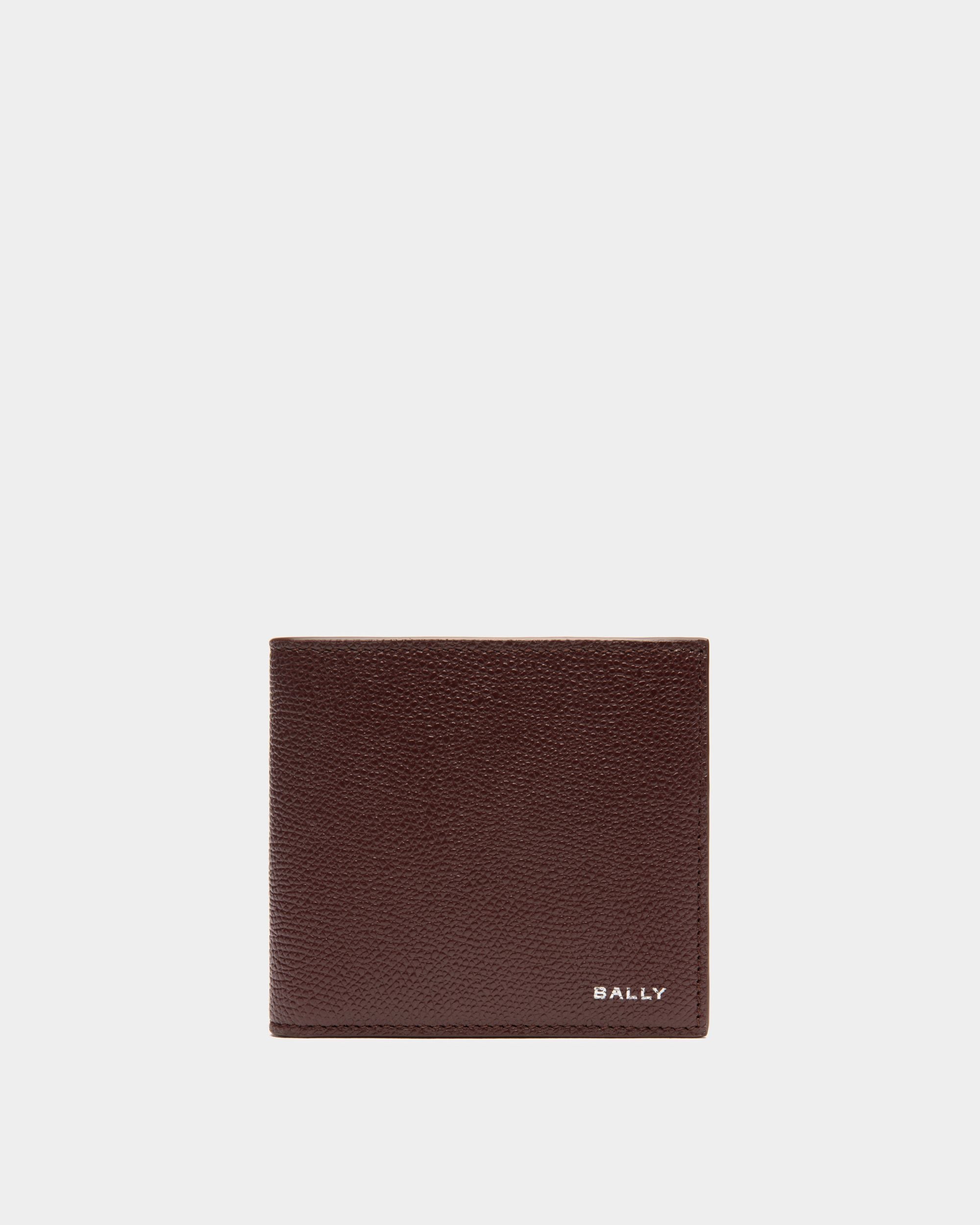 Portefeuille À Un Volet Flag En Cuir Grainé Châtain - Homme - Bally - 01