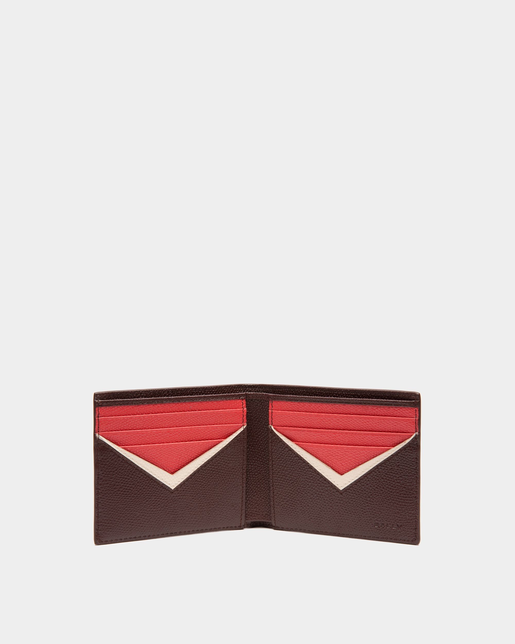 Portefeuille À Un Volet Flag En Cuir Grainé Châtain - Homme - Bally - 03