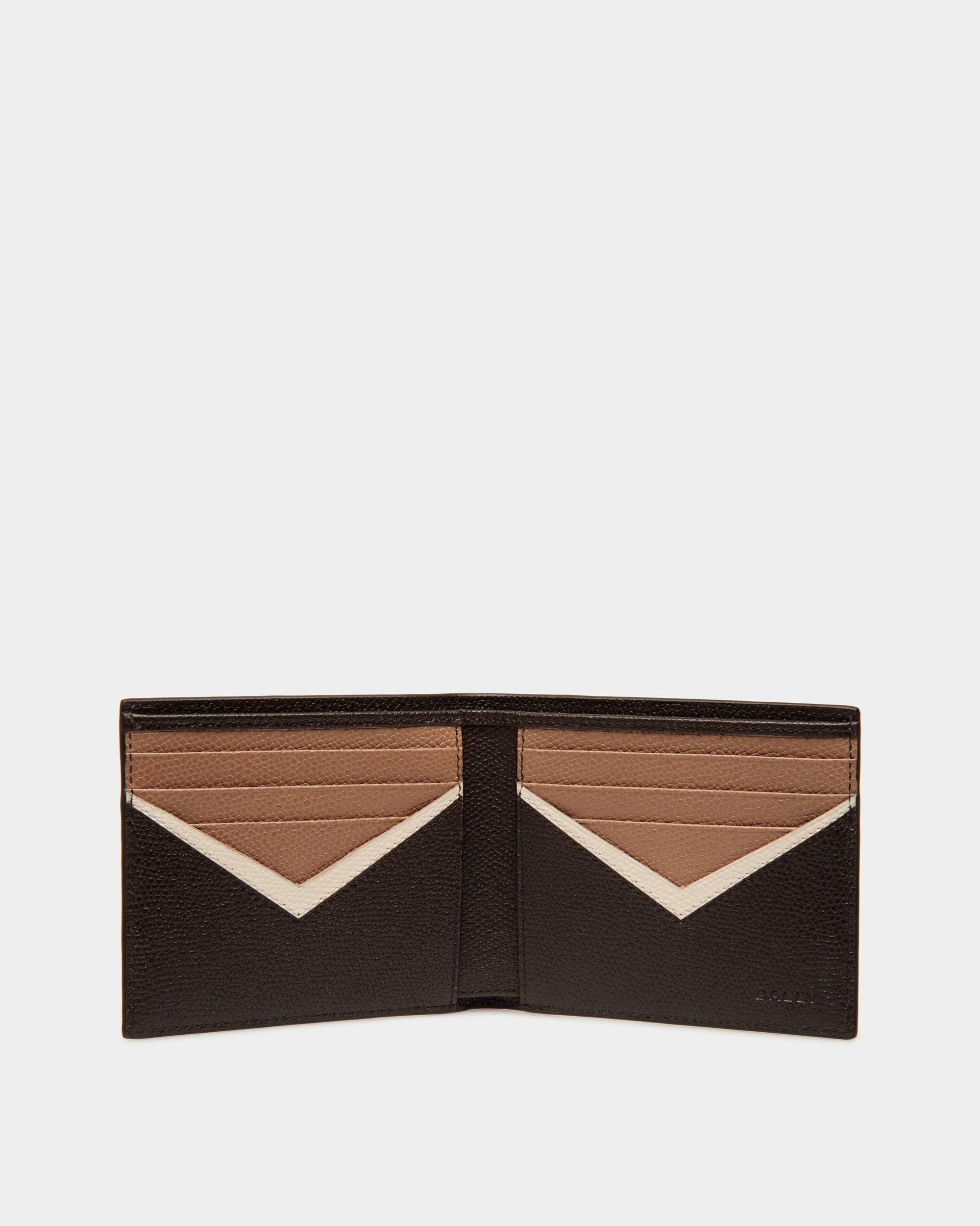 Flag Bifold Wallet in Ebano Leather - Men's - Bally - 03