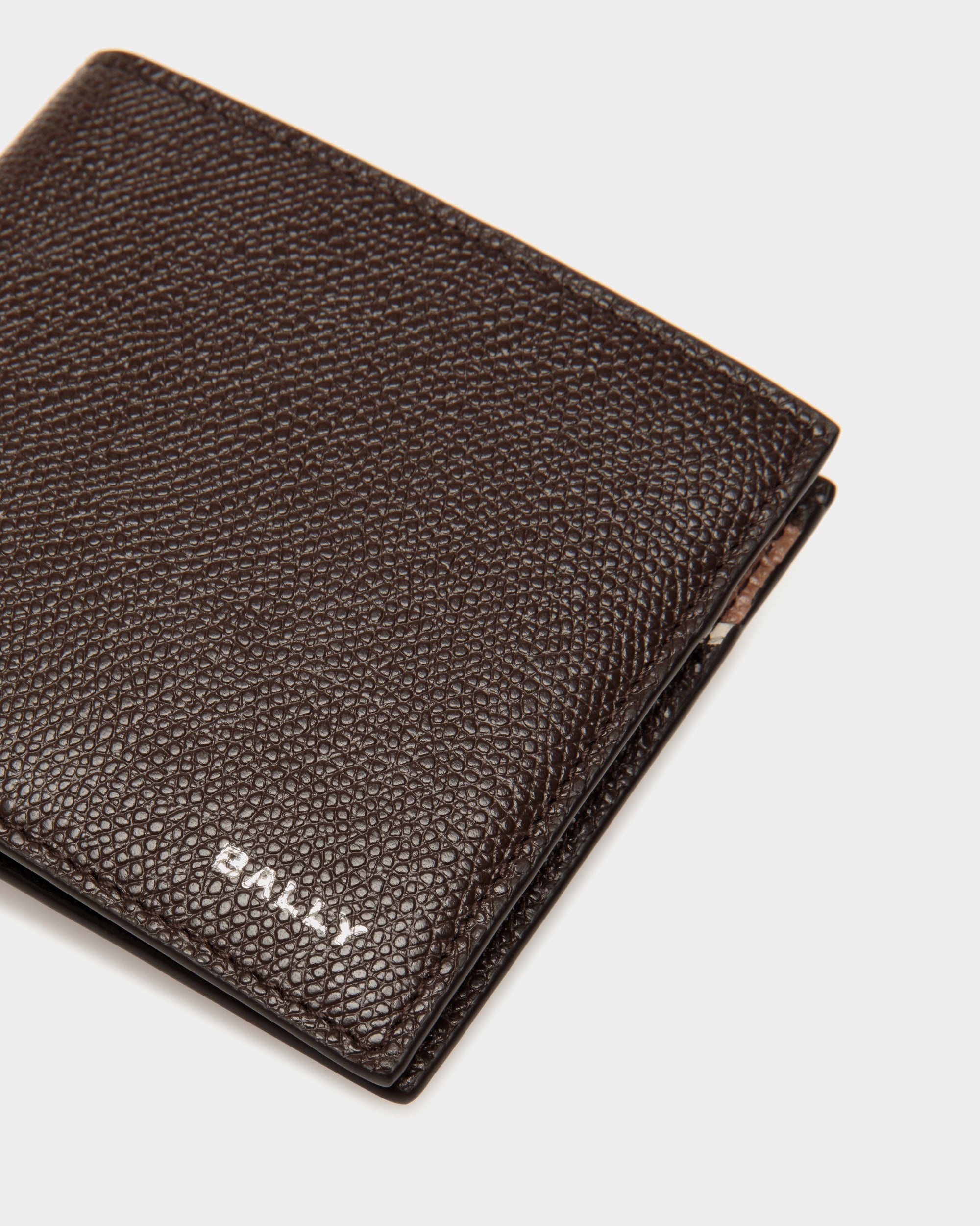 Flag Bifold Wallet in Ebano Leather - Men's - Bally - 05