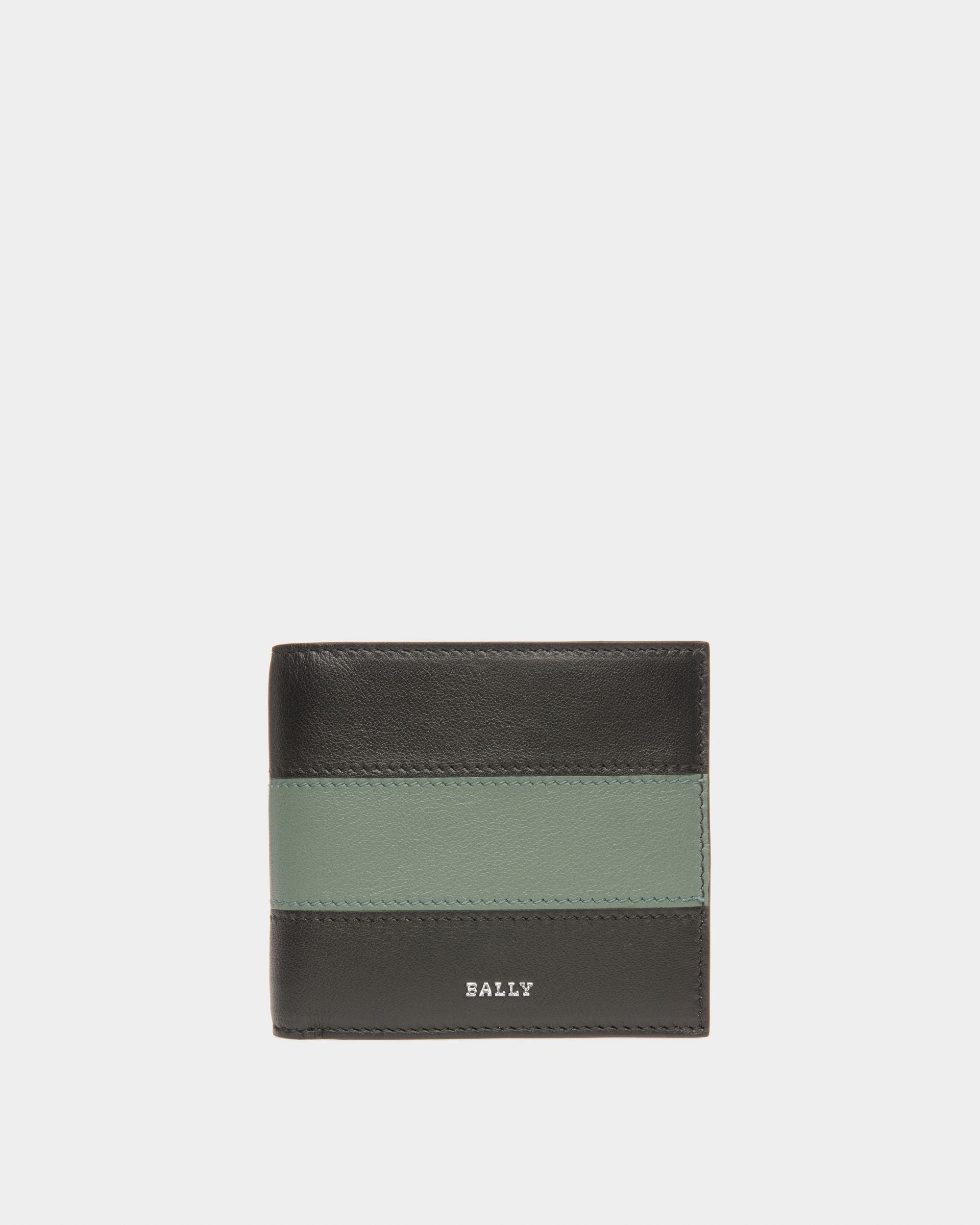 Brasai Portefeuille En Cuir Noir Et Vert - Homme - Bally - 01