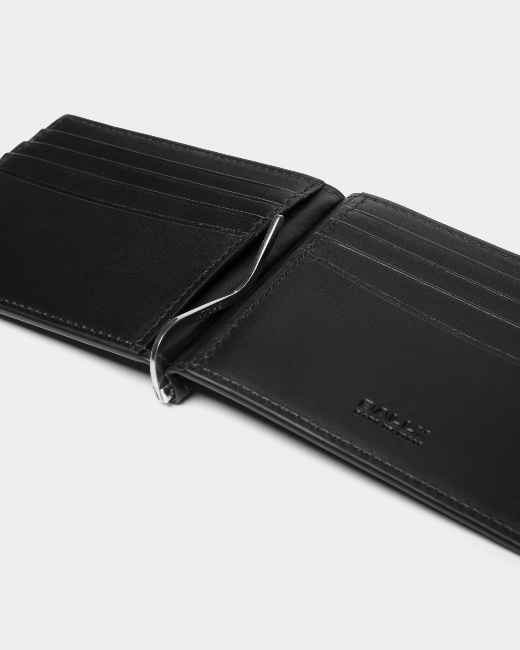 Deco Bifold in Black Leather - Men's - Bally - 04