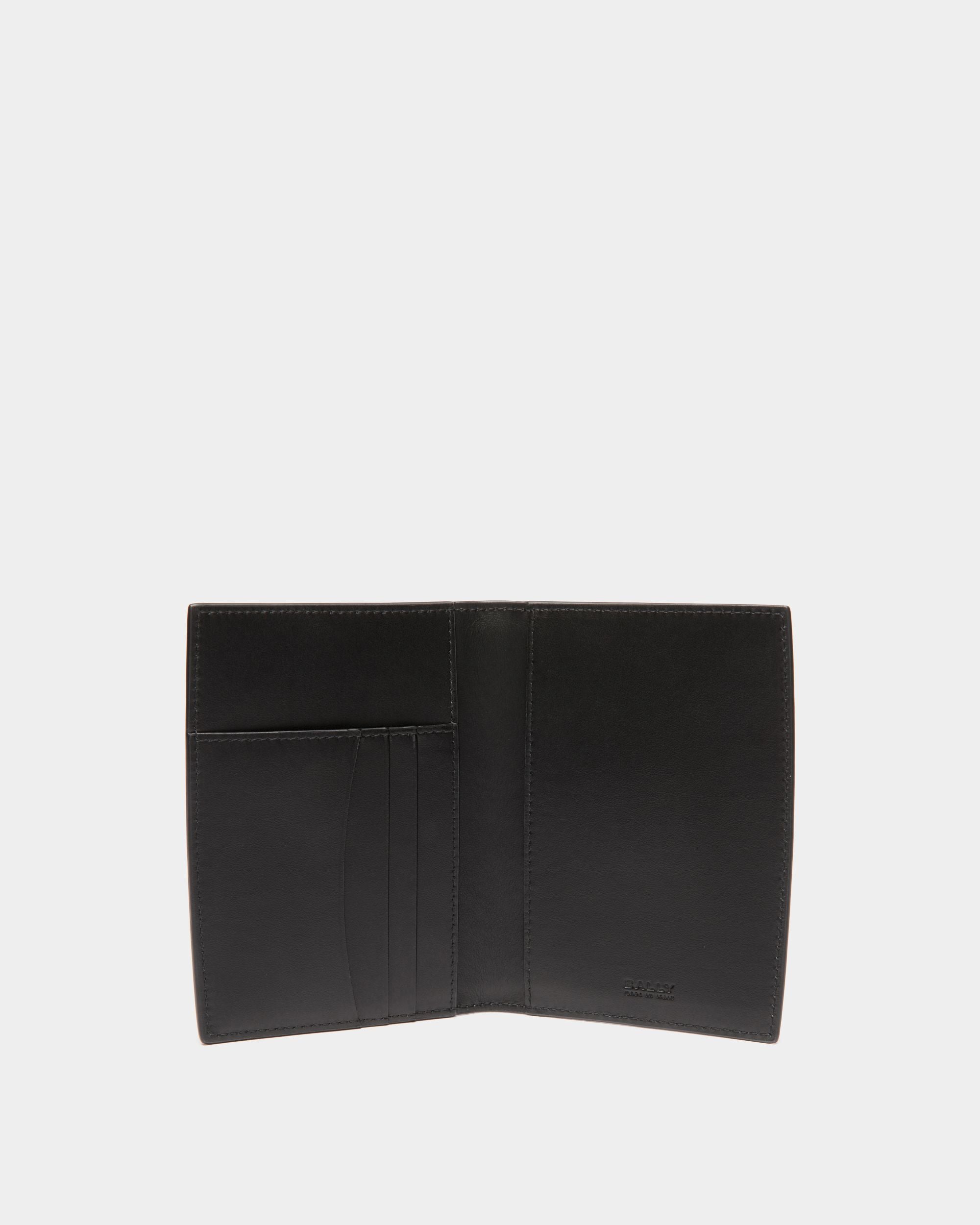 Deco Passport Case in Black Leather - Men's - Bally - 03