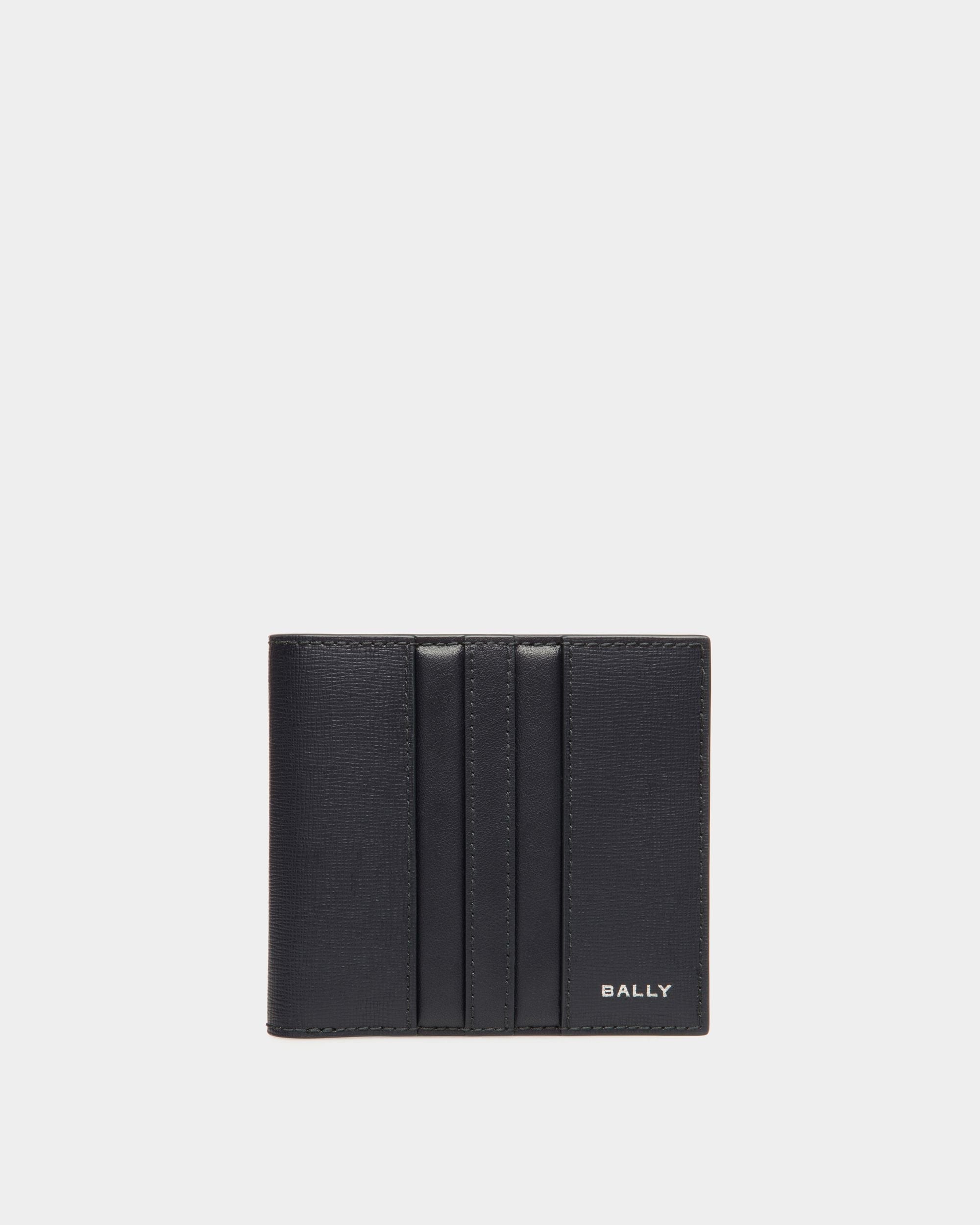 Mythos Bifold in Navy Blue Recycled Leather - Men's - Bally - 01