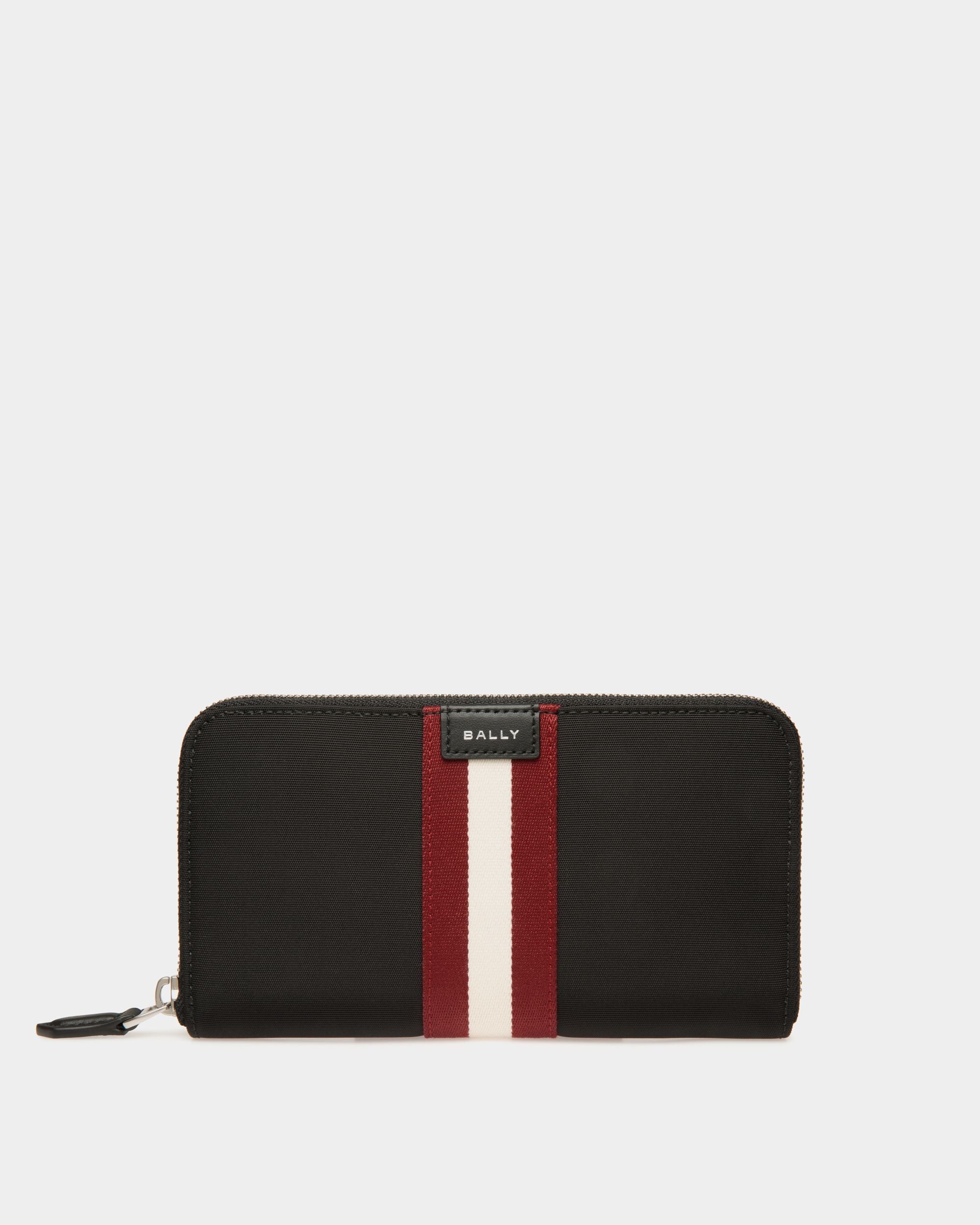 Portafoglio Con Zip Integrale Code In Nylon Nero - Uomo - Bally - 01