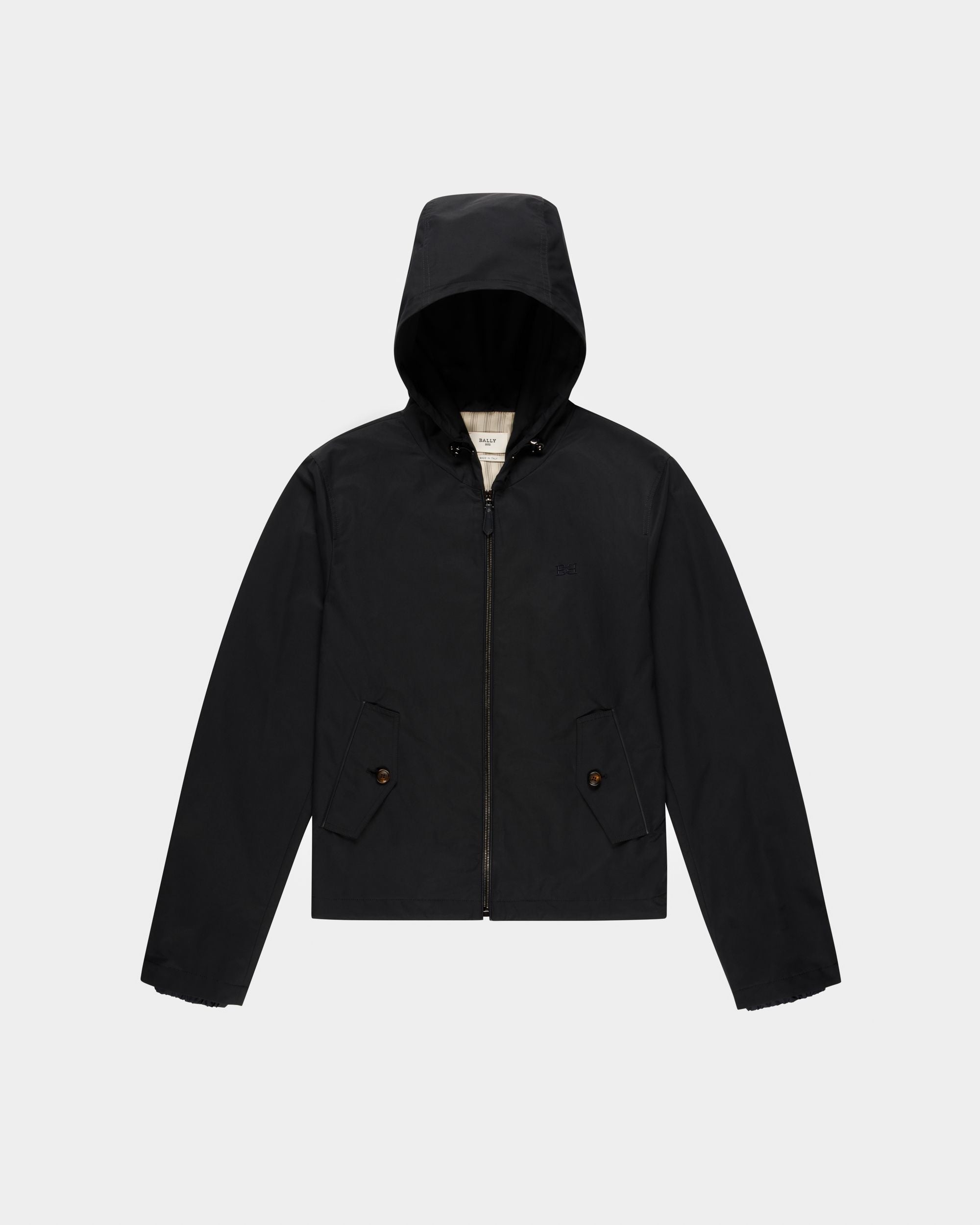 Veste À Capuche En Coton Techno Bleu Marine - Homme - Bally - 01