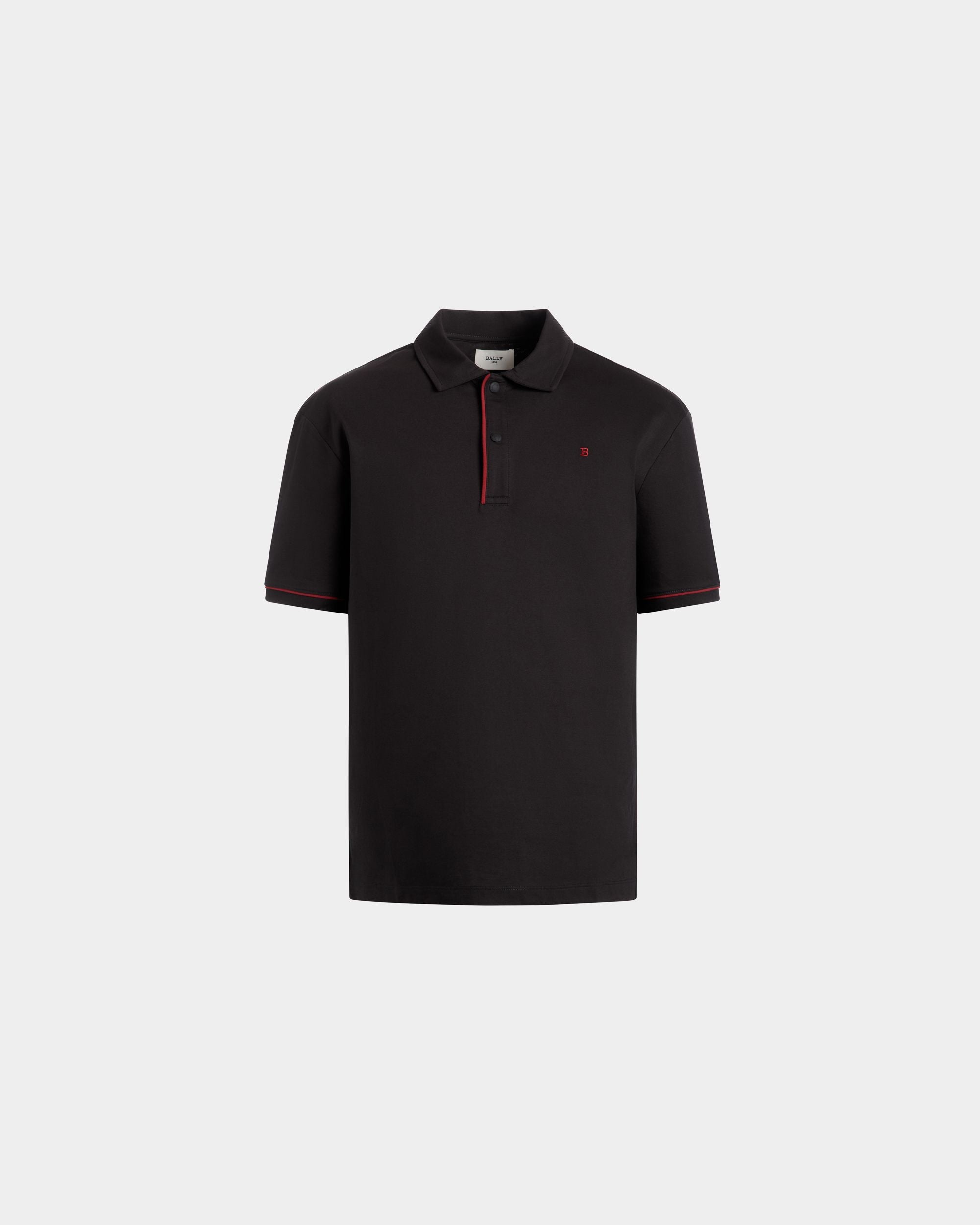Polo In Cotone Piqué Nero - Uomo - Bally - 01
