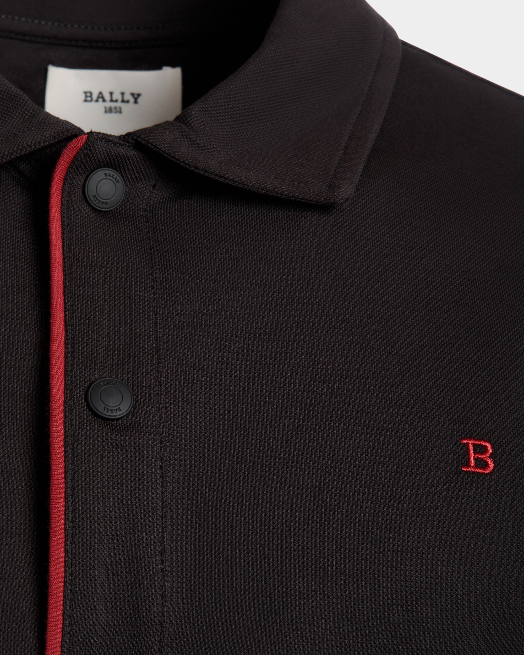 Polo In Cotone Piqué Nero - Uomo - Bally - 02