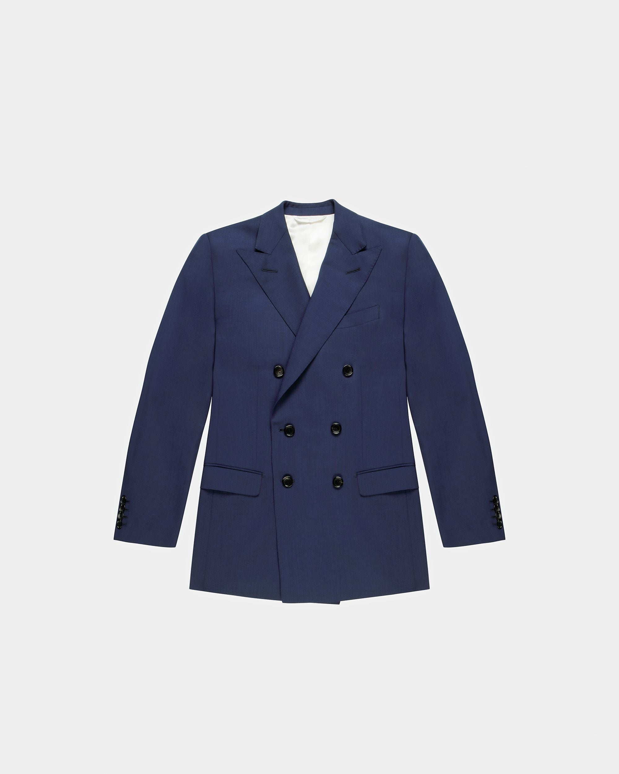 Zweireihige Wollmix-Jacke In Marineblau - Herren - Bally - 01
