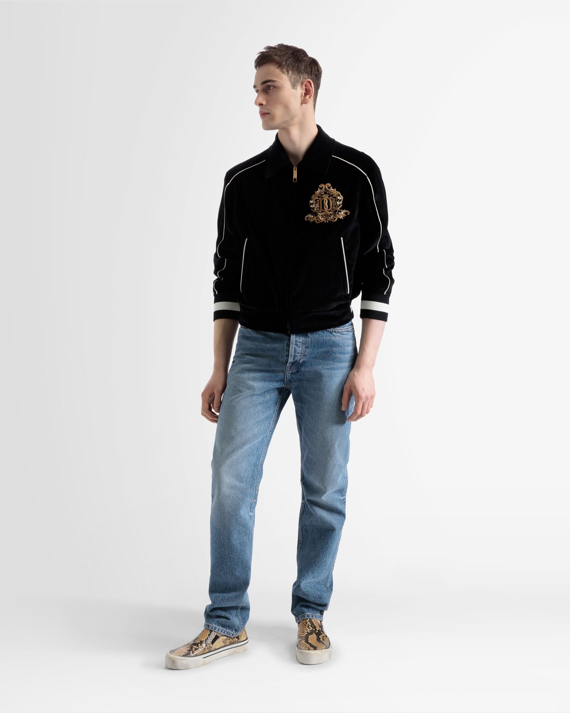 Blouson Bomber En Velours Brodé - Homme - Bally - 01