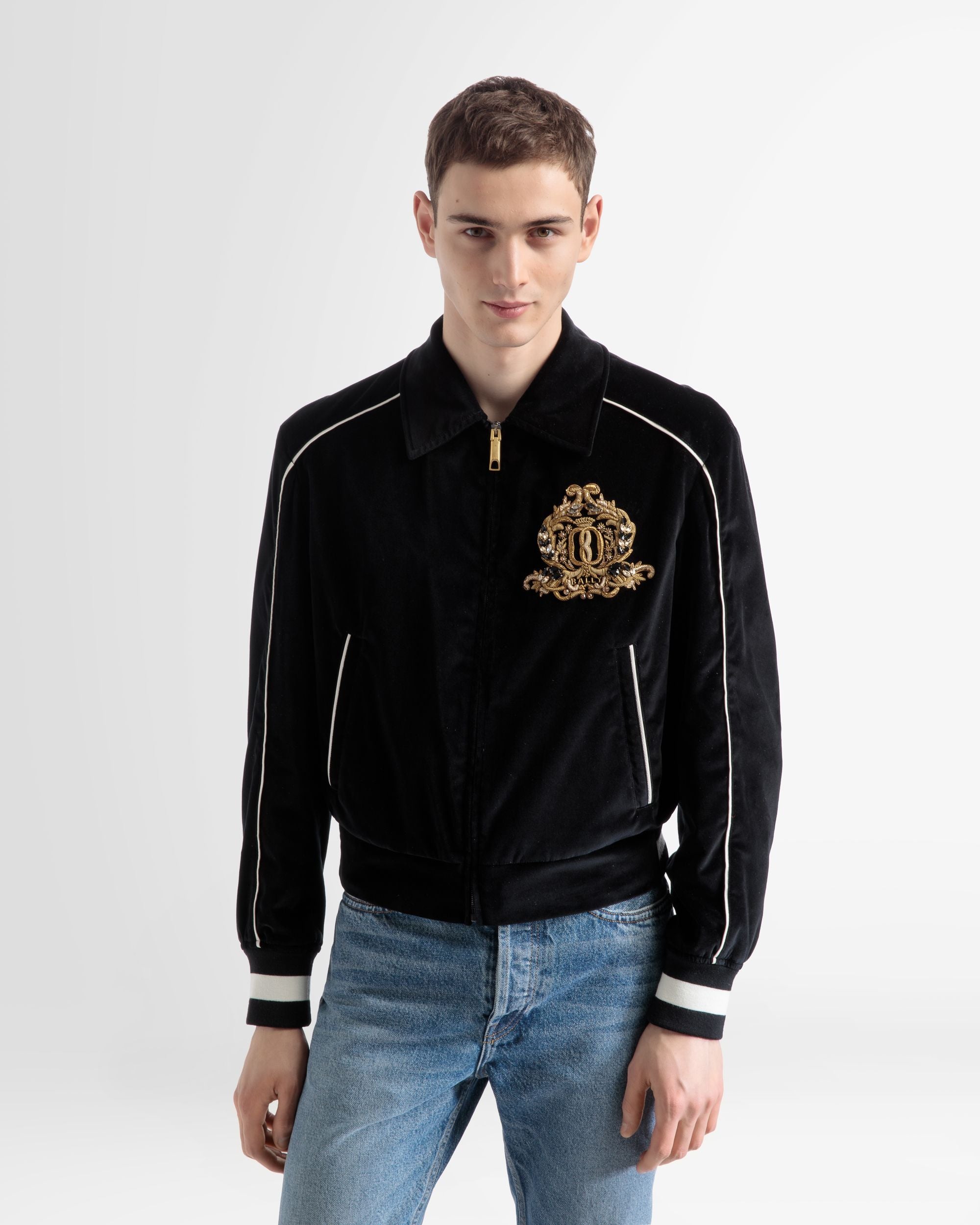Blouson Bomber En Velours Brodé - Homme - Bally - 02