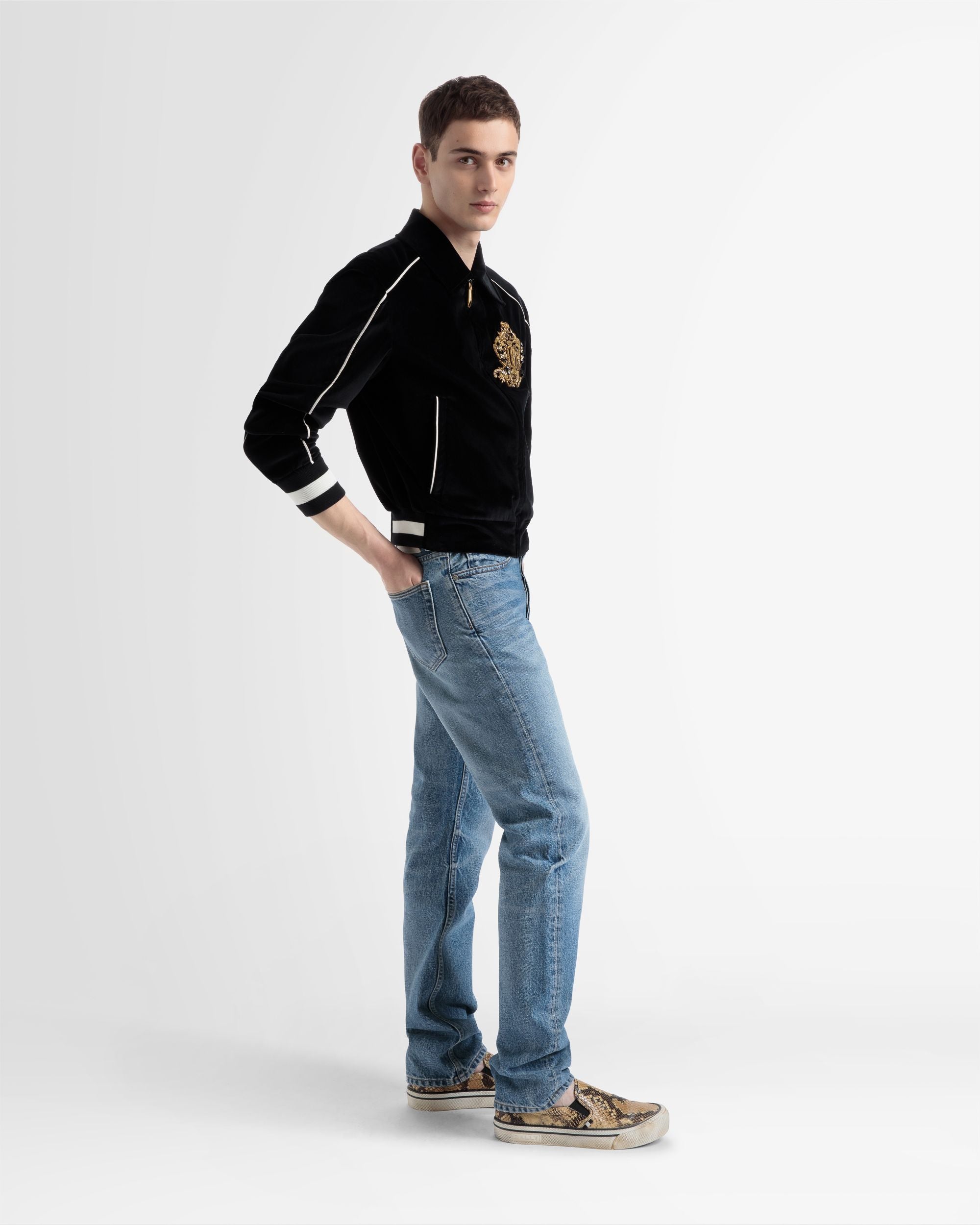 Blouson Bomber En Velours Brodé - Homme - Bally - 04