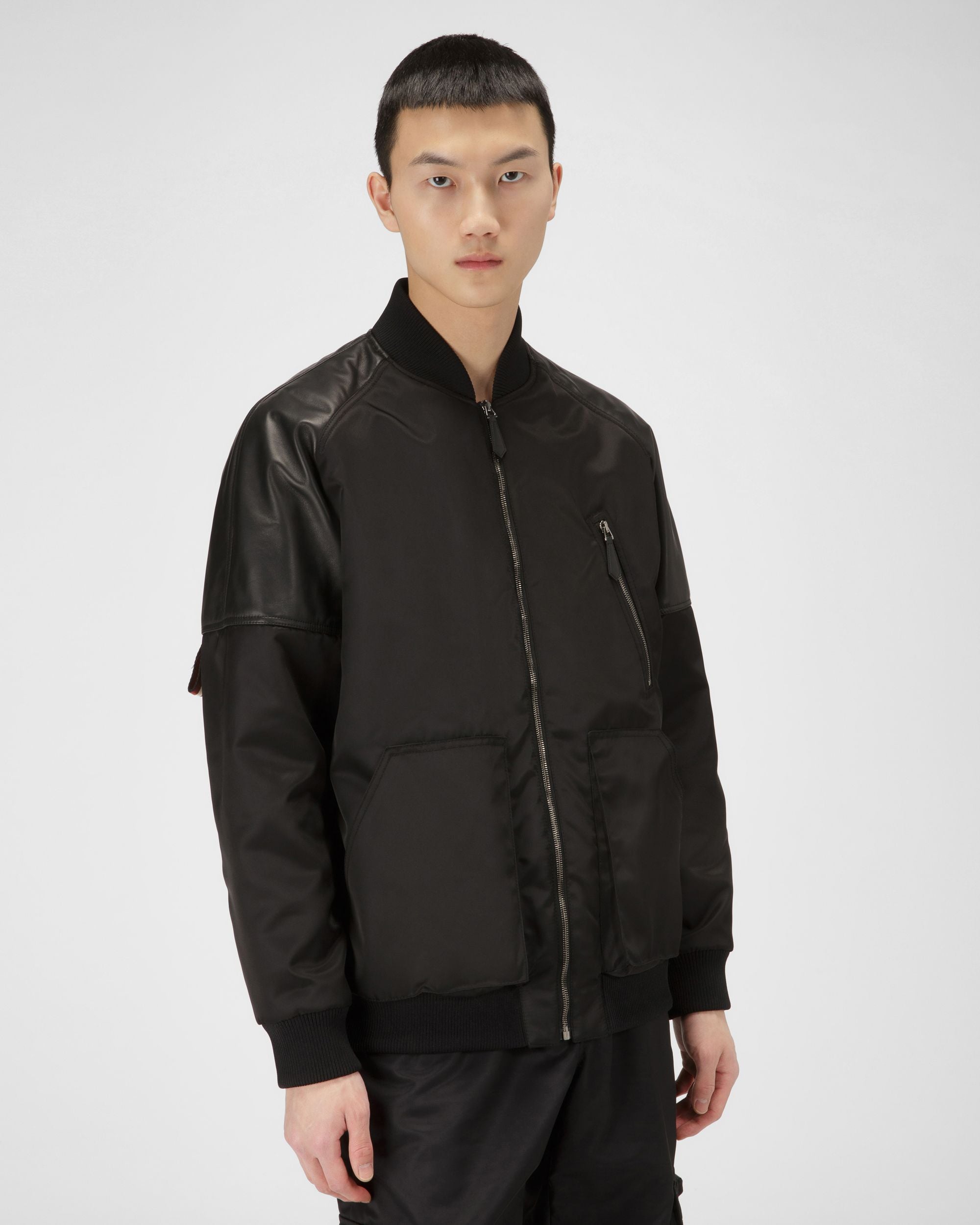 Bomberjacke Aus Recyceltem Schwarzem Nylon - Herren - Bally - 01