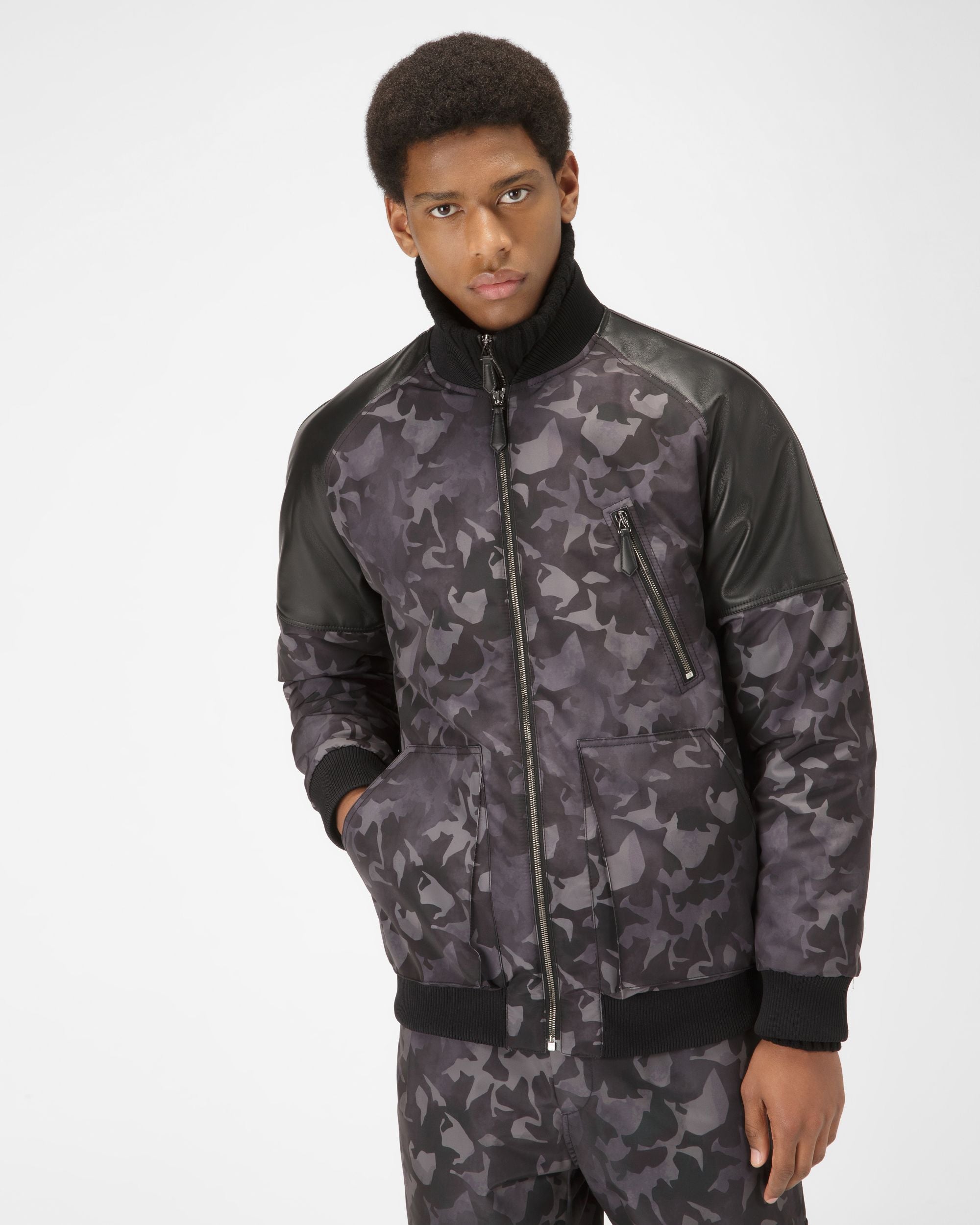 Bomber Con Inserti In Pelle Camouflage - Uomo - Bally - 01
