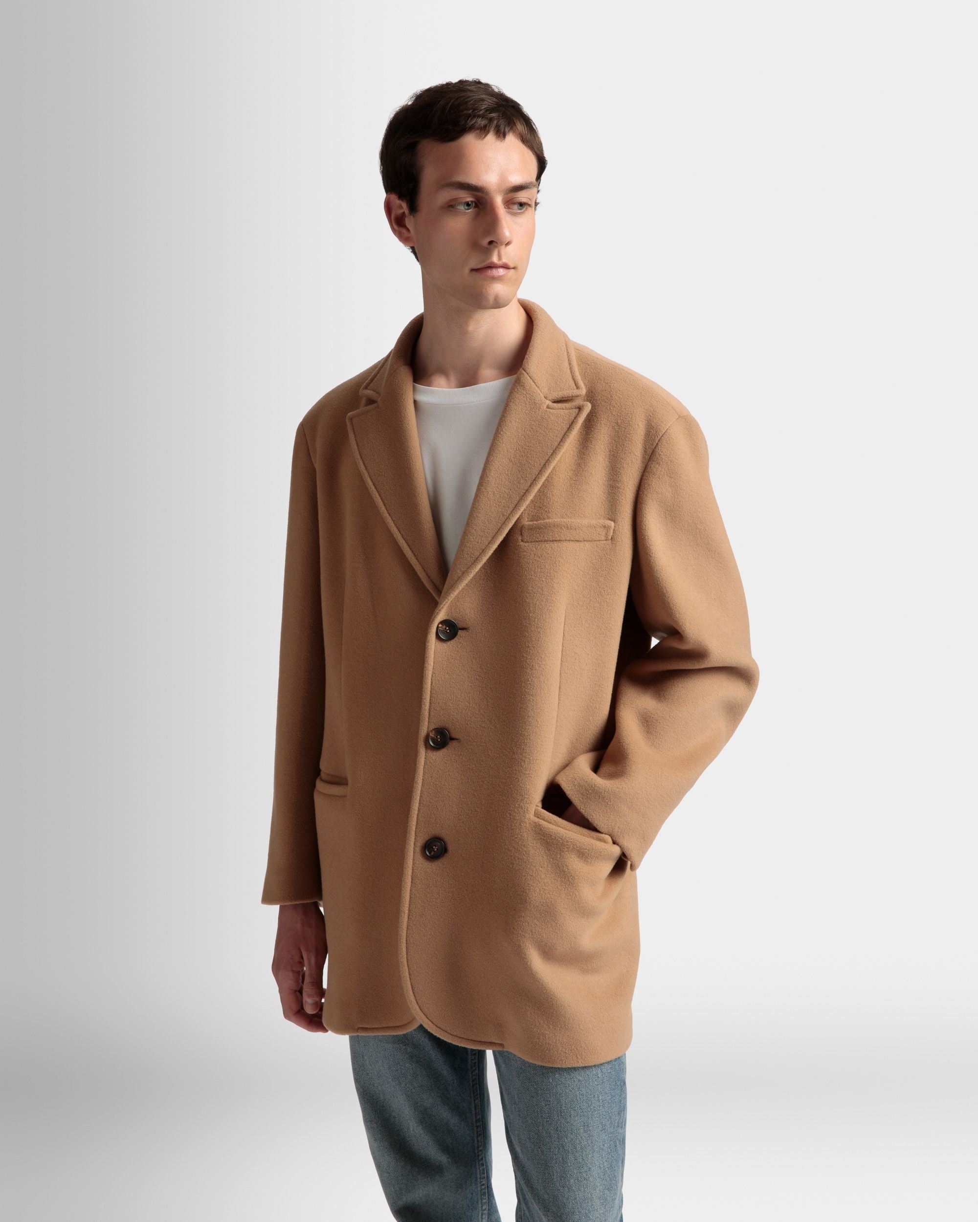 Einreihiger Blazer Aus Kaschmir-Gemisch In Camel - Herren - Bally - 02
