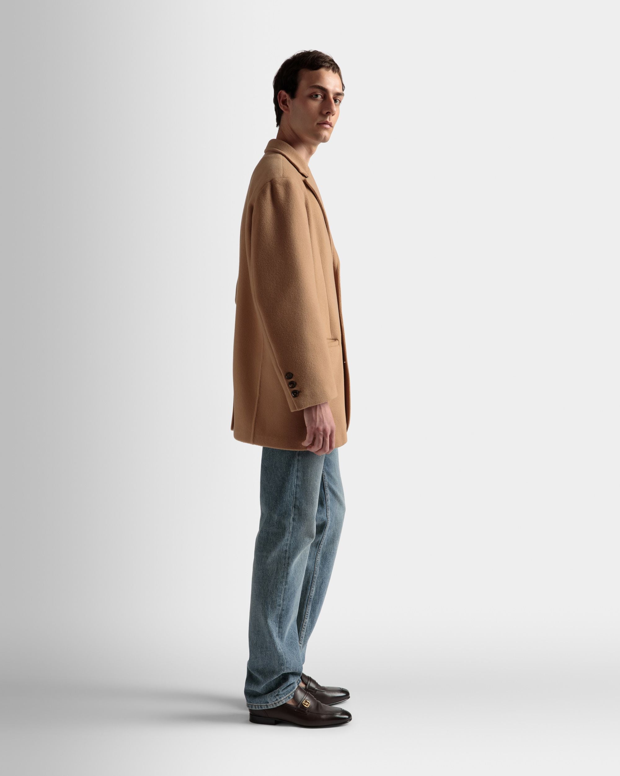 Einreihiger Blazer Aus Kaschmir-Gemisch In Camel - Herren - Bally - 04