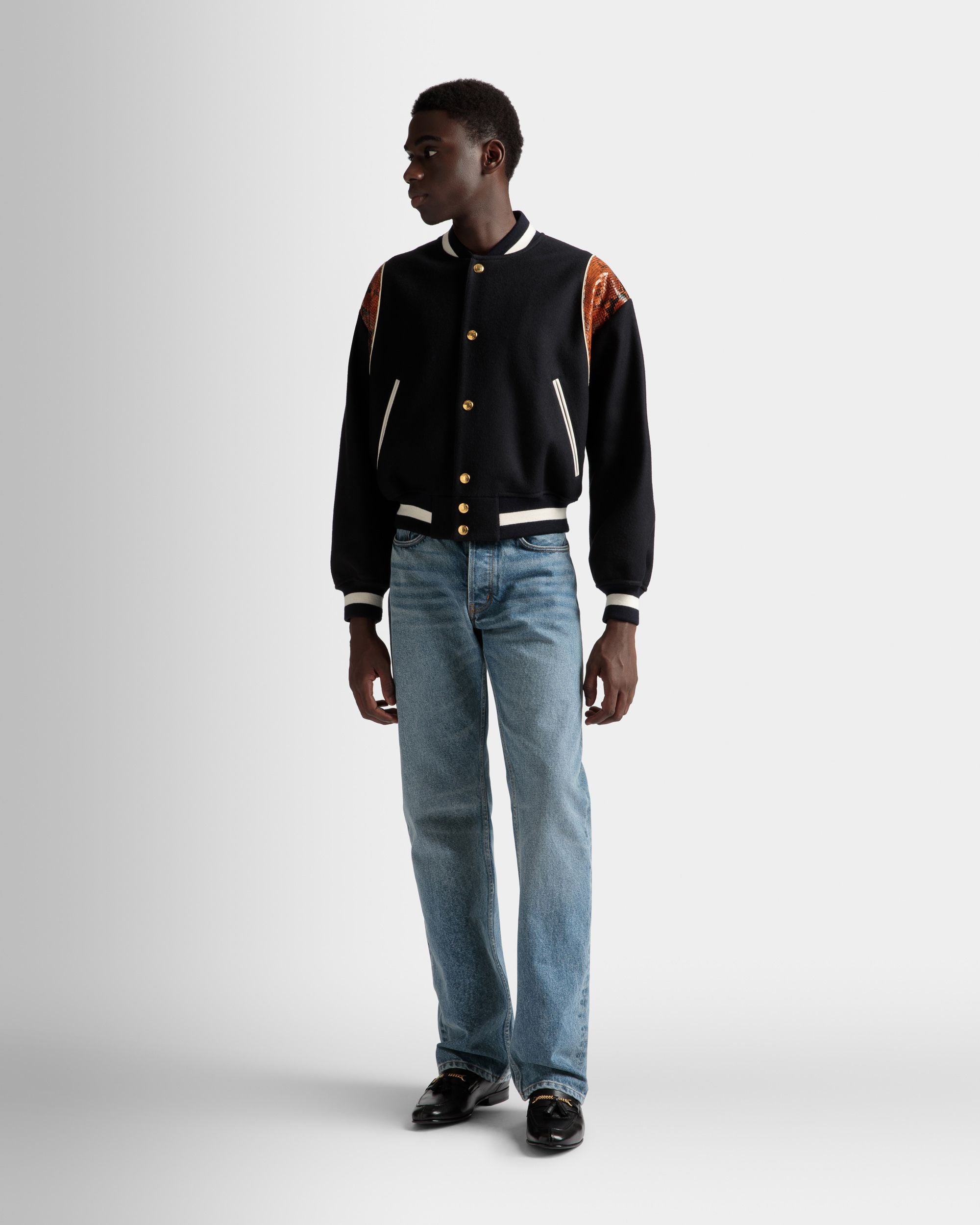 Letterman Jacke Aus marineblauem Wollgemisch - Herren - Bally - 02