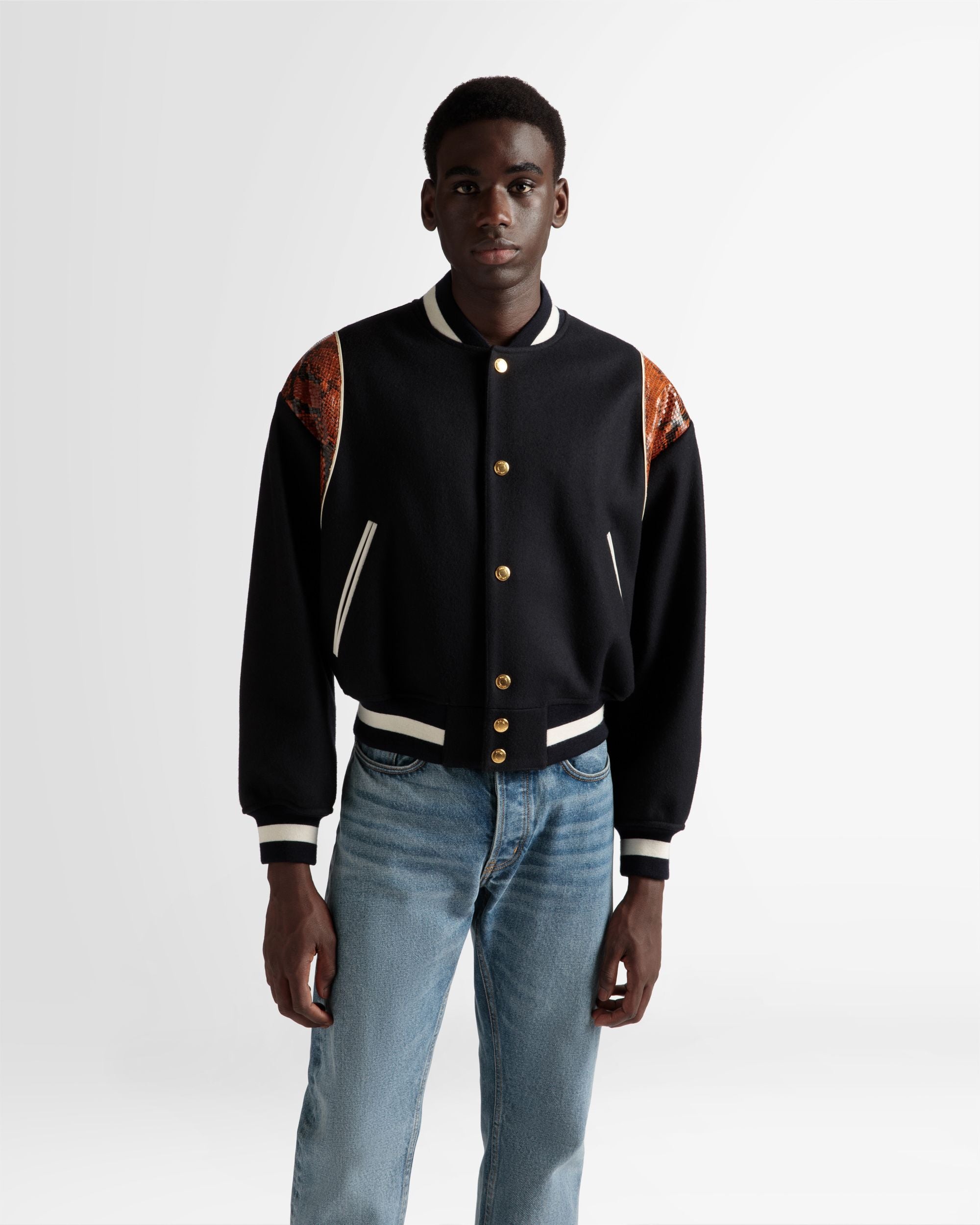 Letterman Jacke Aus marineblauem Wollgemisch - Herren - Bally - 03