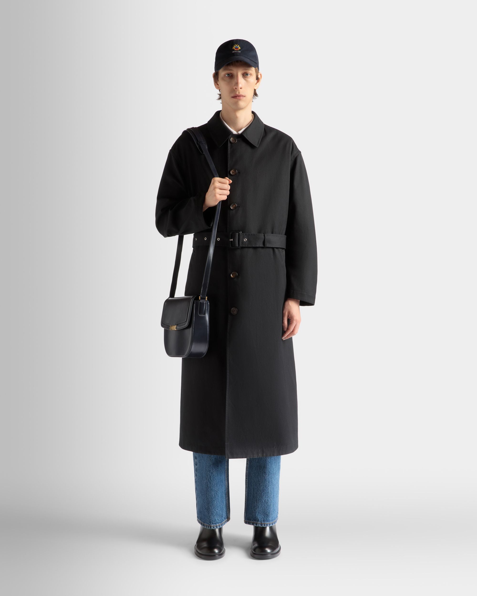 Trench En Coton Mélangé Navy Blue - Homme - Bally - 02