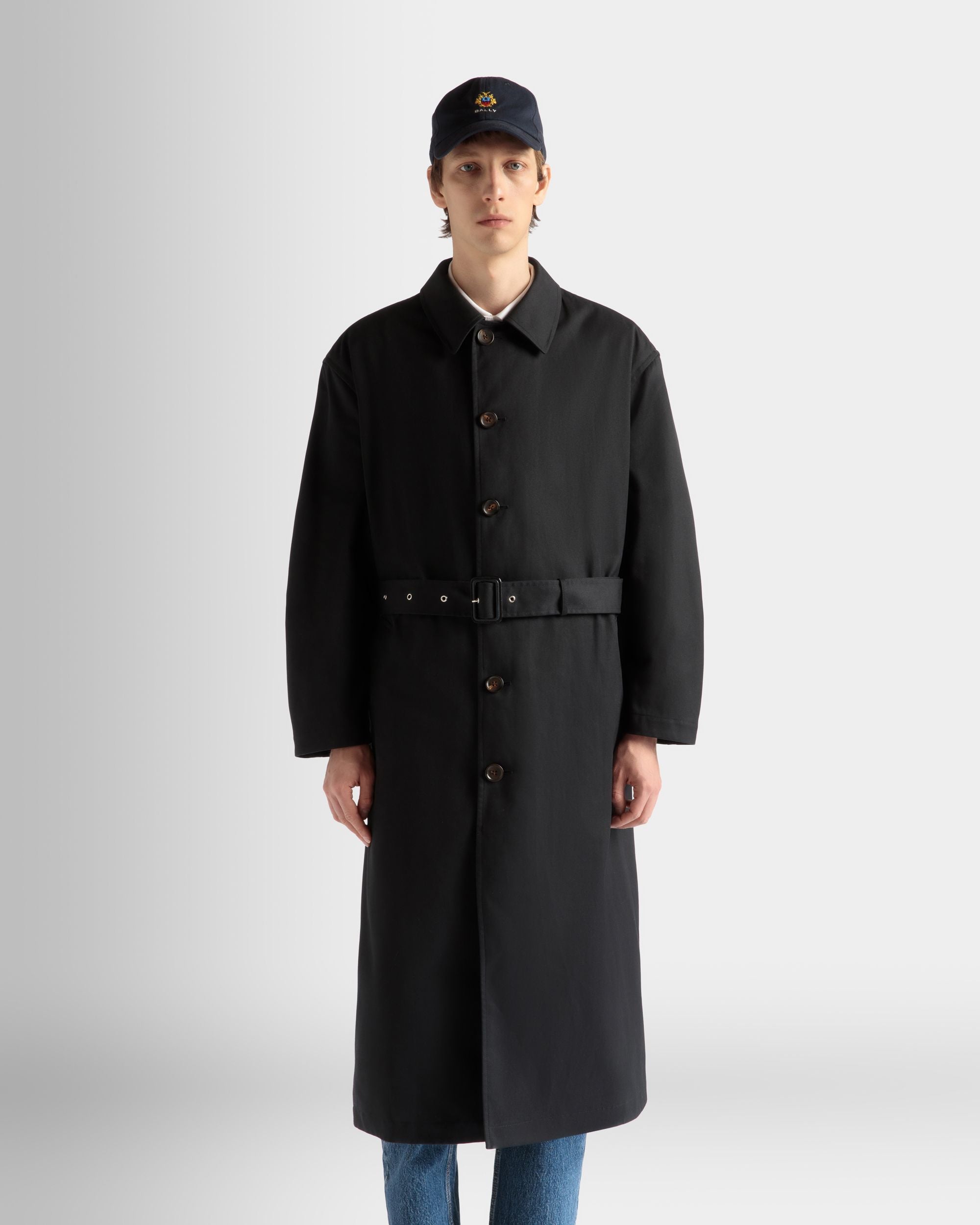 Trench En Coton Mélangé Navy Blue - Homme - Bally - 03