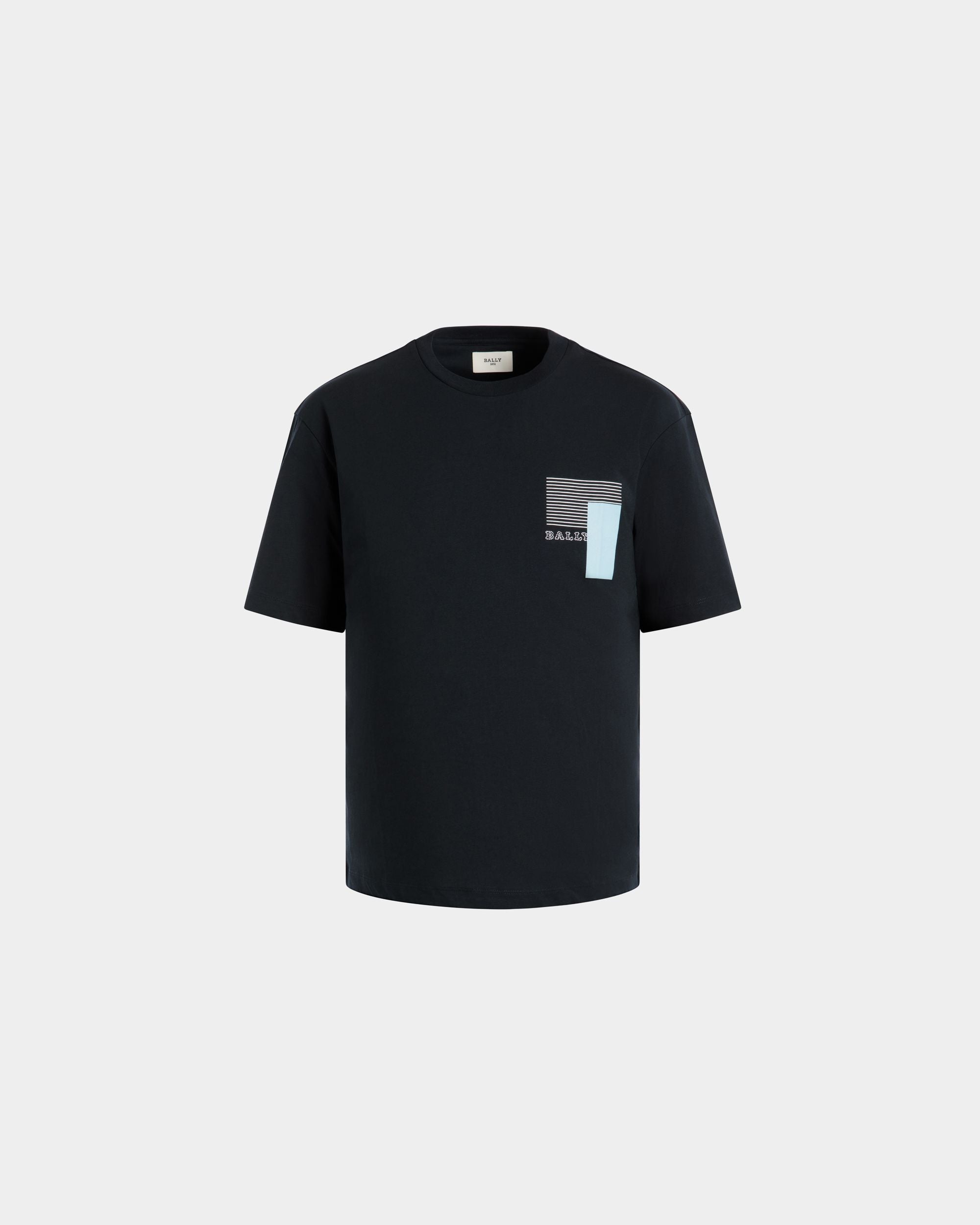 T-Shirt In Blue Cotton - Herren - Bally - 01