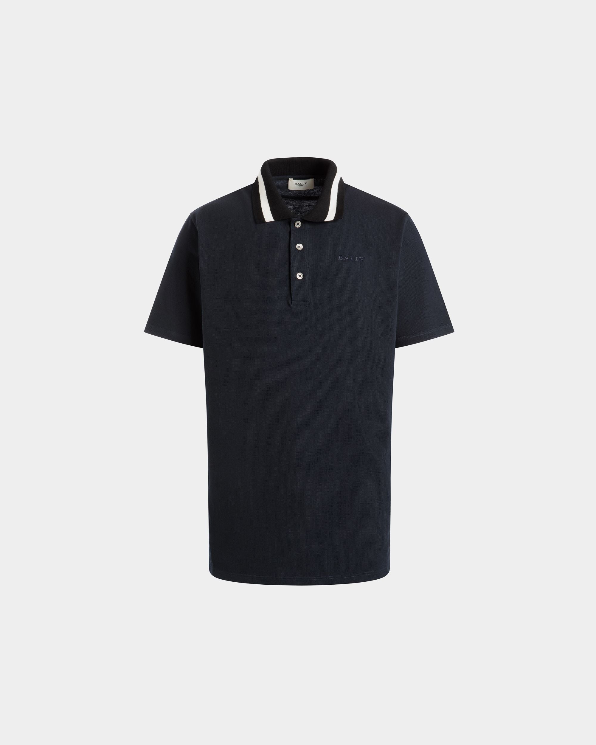 Polo In Cotone Piqué Blu - Uomo - Bally - 01