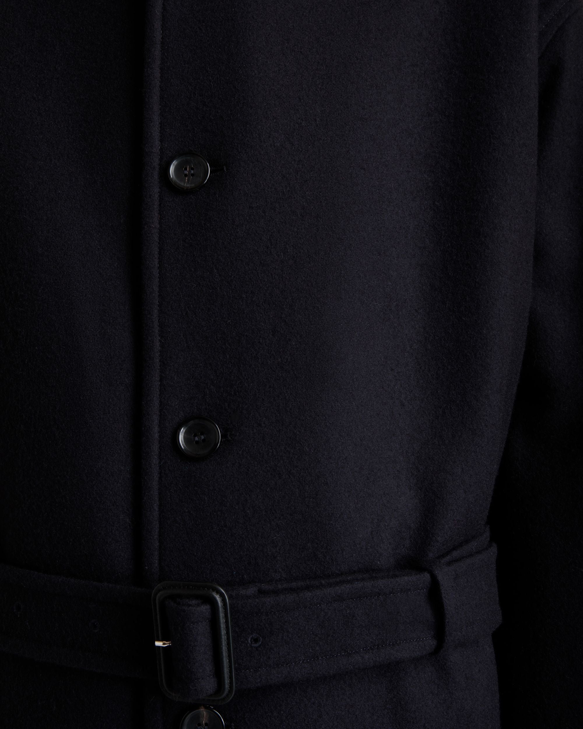 Manteau Droit En Laine Mélangée Navy Blue - Homme - Bally - 04