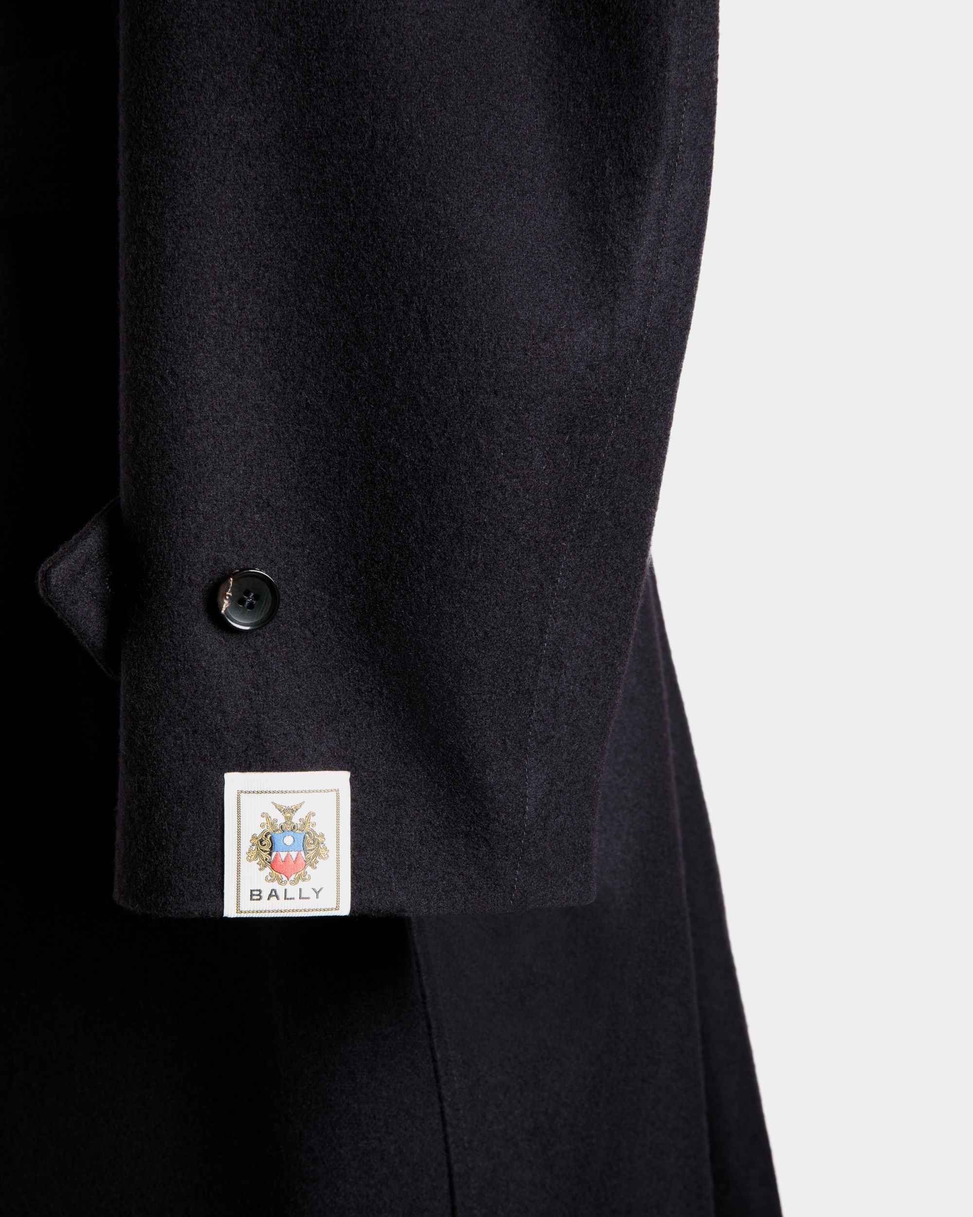 Manteau Droit En Laine Mélangée Navy Blue - Homme - Bally - 05