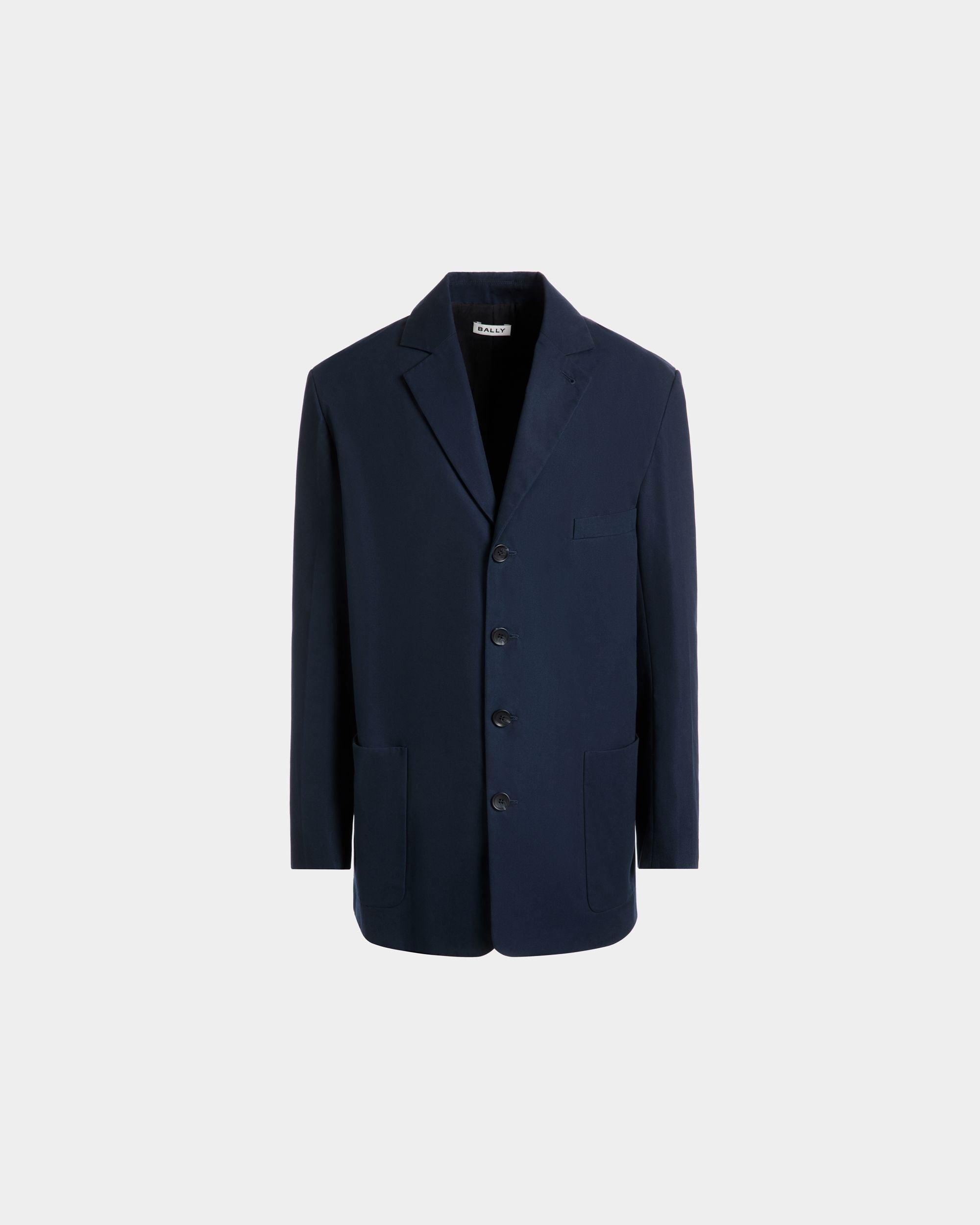 Blazer En Coton Mélangé Navy Blue - Homme - Bally - 01