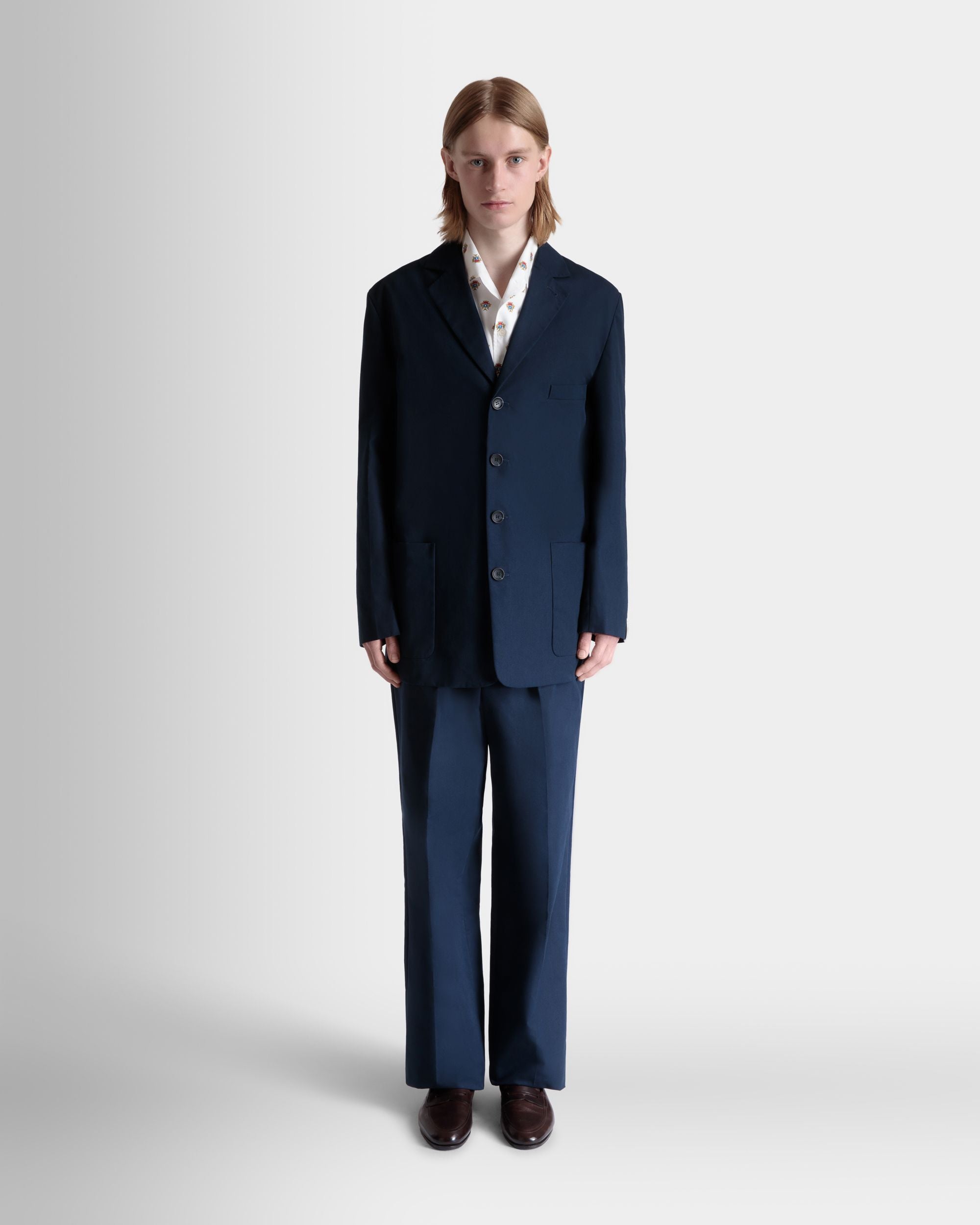 Blazer In Misto Cotone Navy Blue - Uomo - Bally - 02