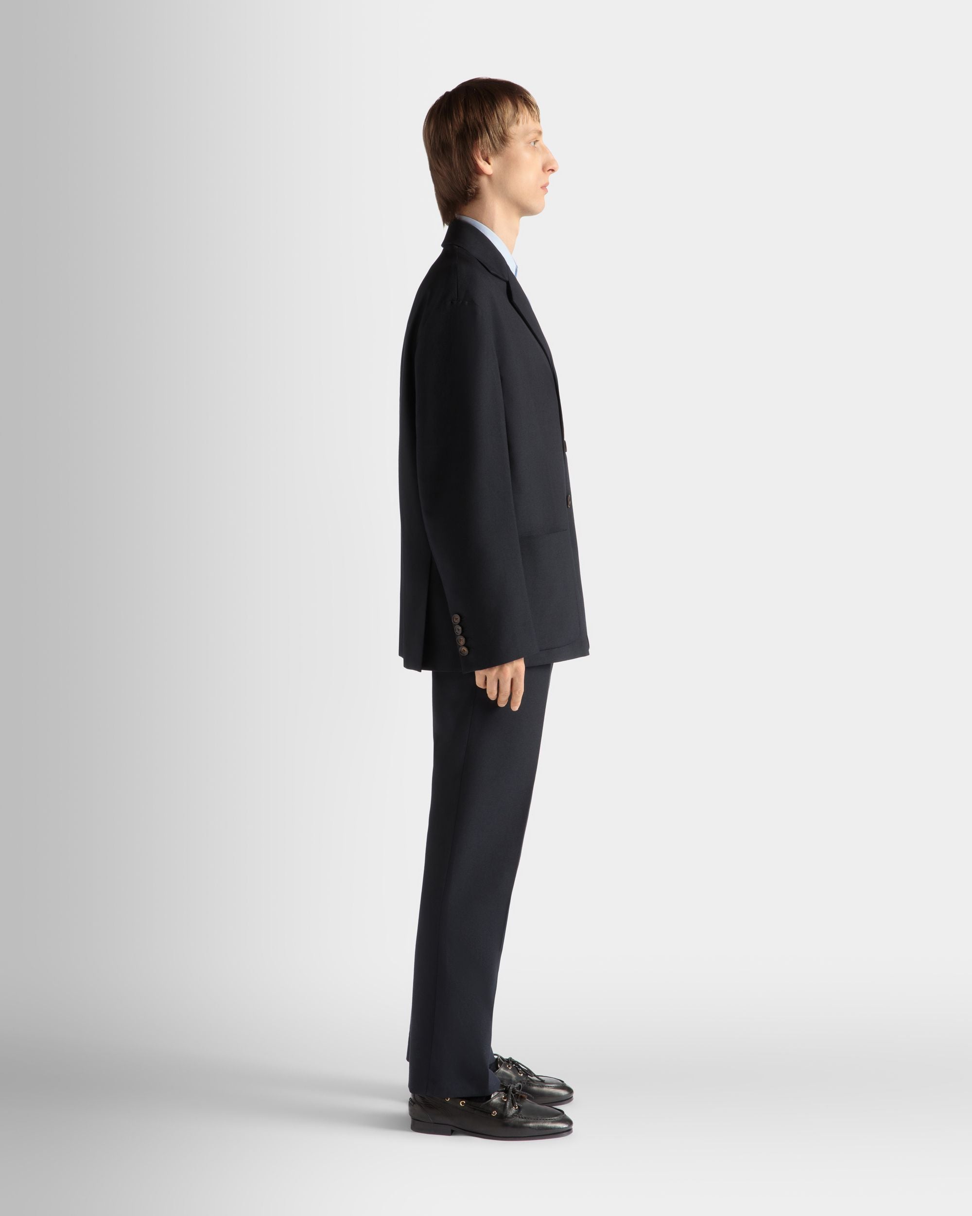 Jacket in Navy Blue Wool Blend - Men's - Bally - 05