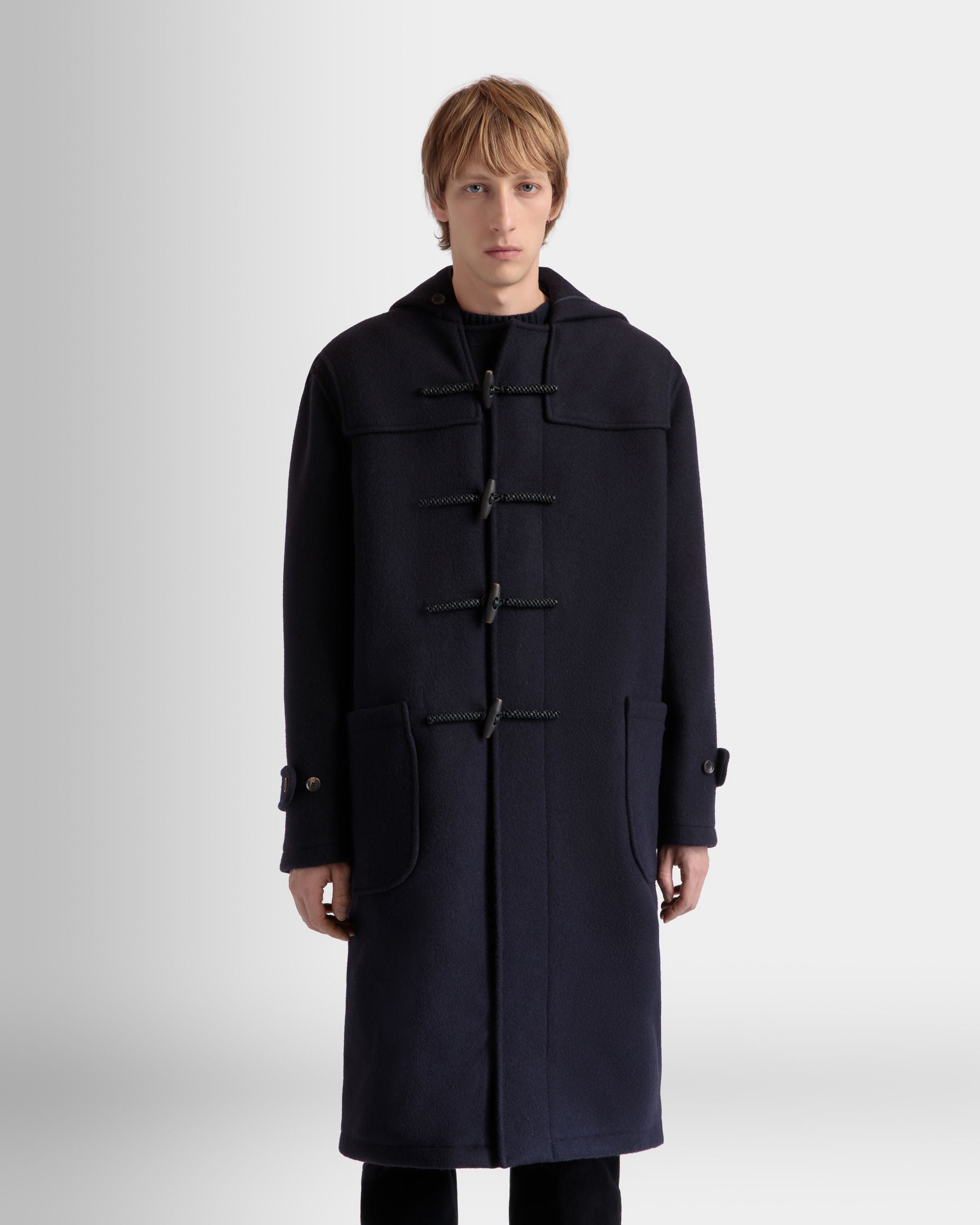 Duffelcoat Aus Wolle In Navy Blue - Herren - Bally - 03