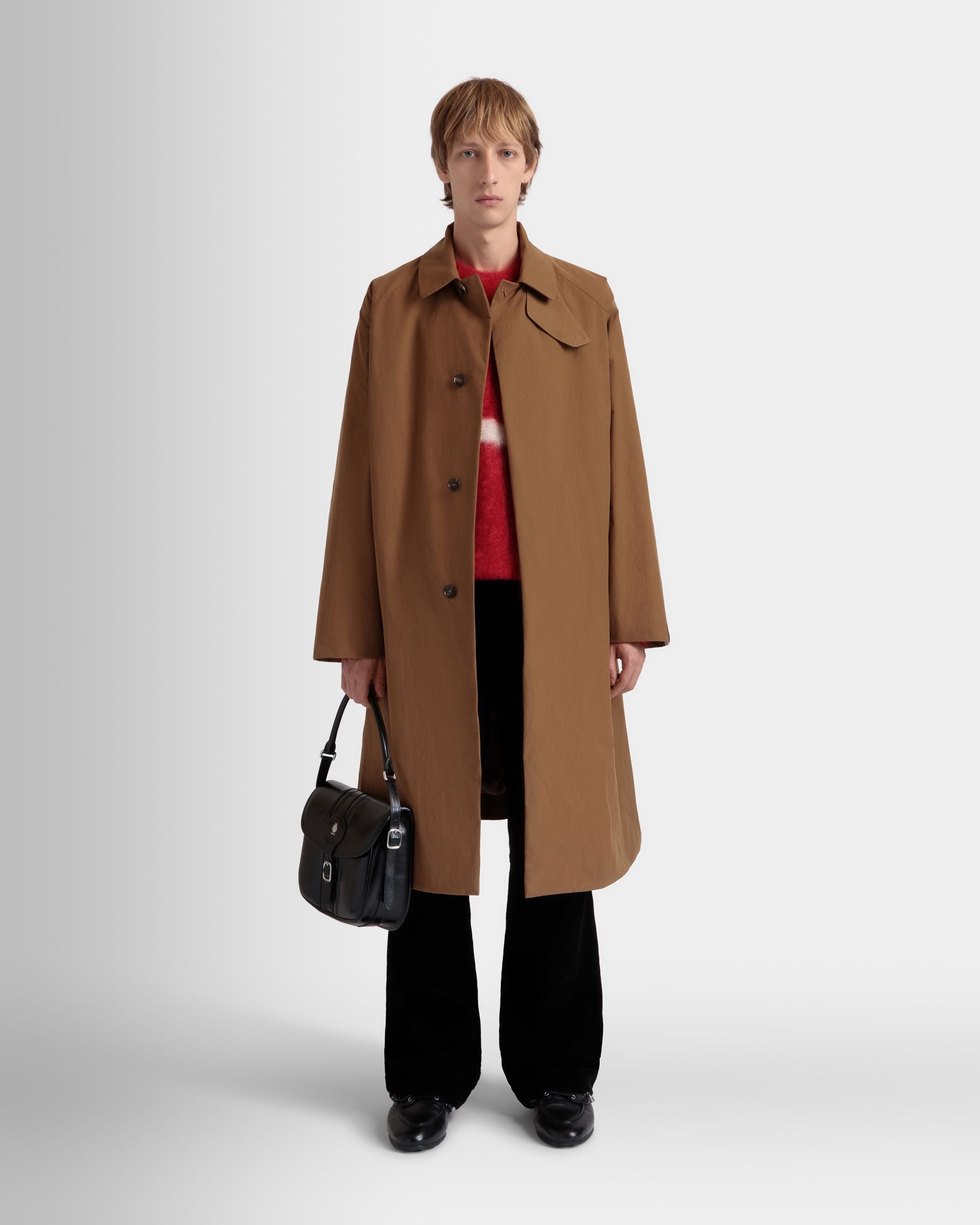 Trench Coat In Brown Nylon - Men's - Bally - 02