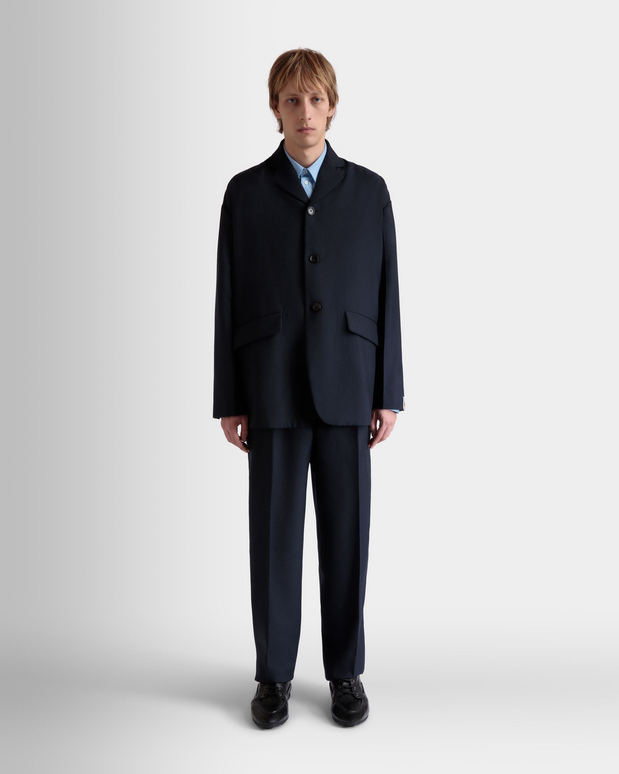 Blazer In Misto Lana Navy Blue - Uomo - Bally - 02