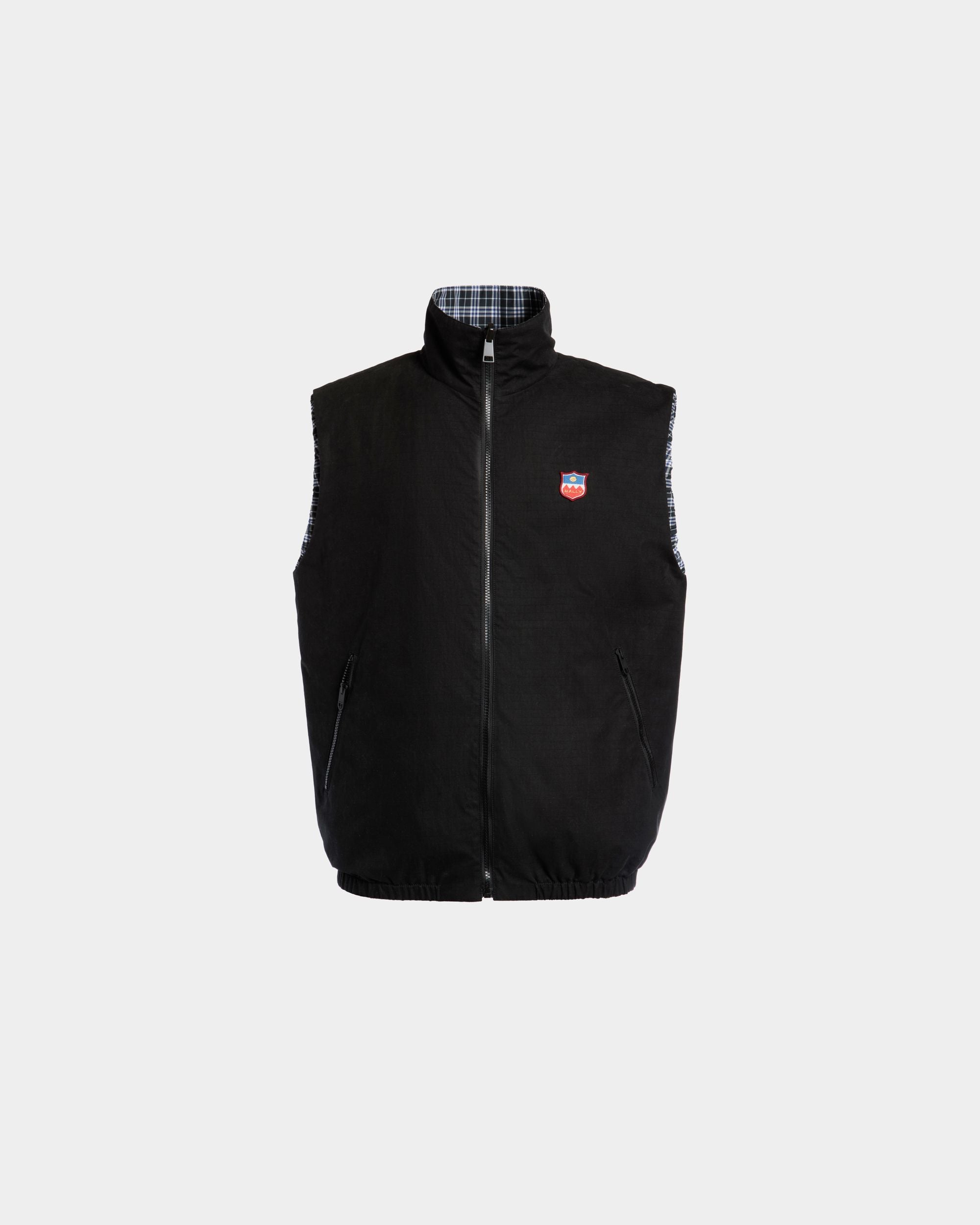 Reversible Vest in a Black Cotton Blend - Men's - Bally - 01