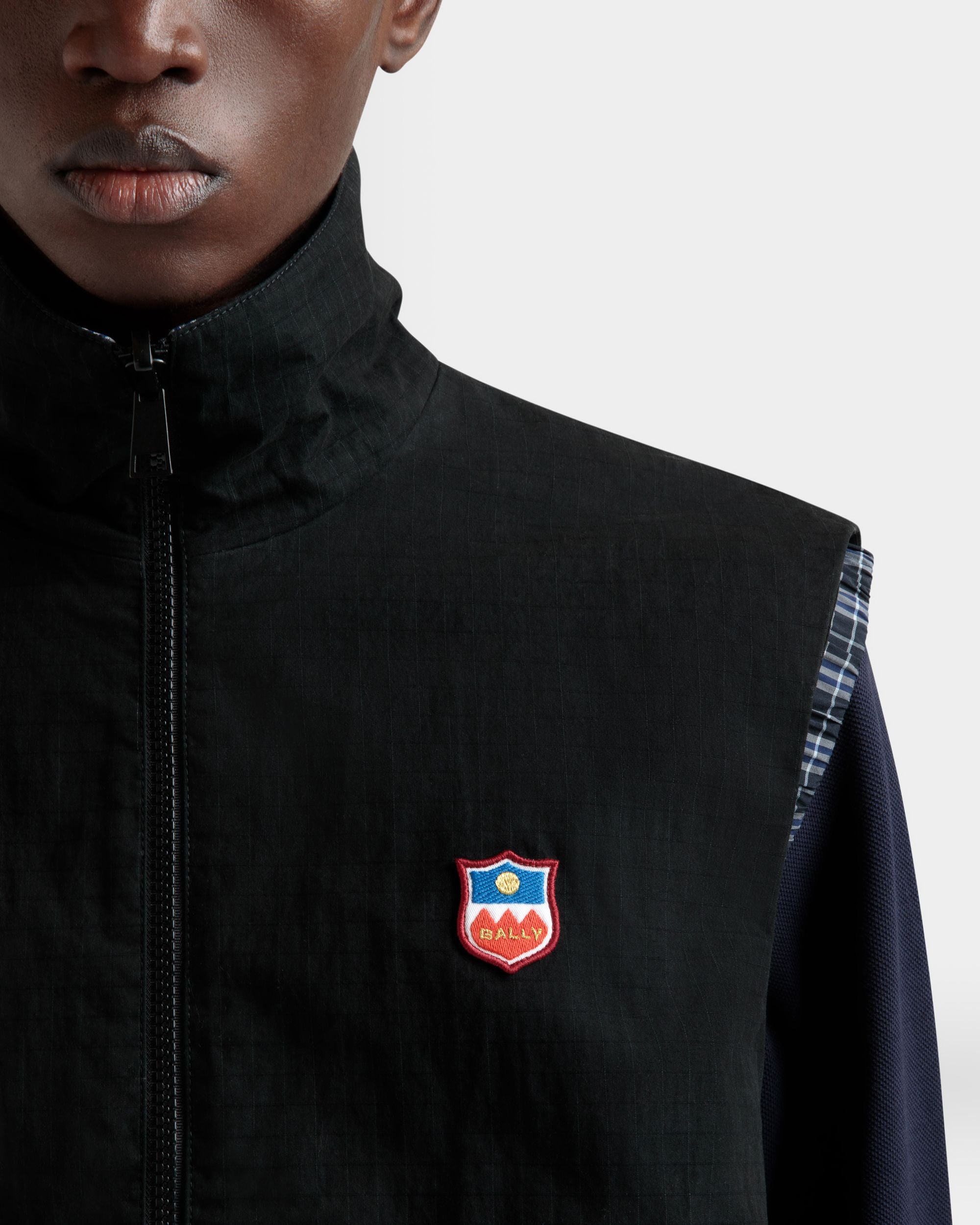 Reversible Vest in a Black Cotton Blend - Men's - Bally - 03
